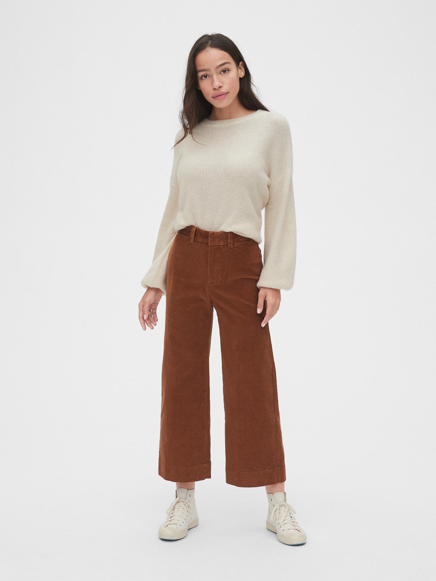 Gap Corduroy High Rise Wide-leg Crop 