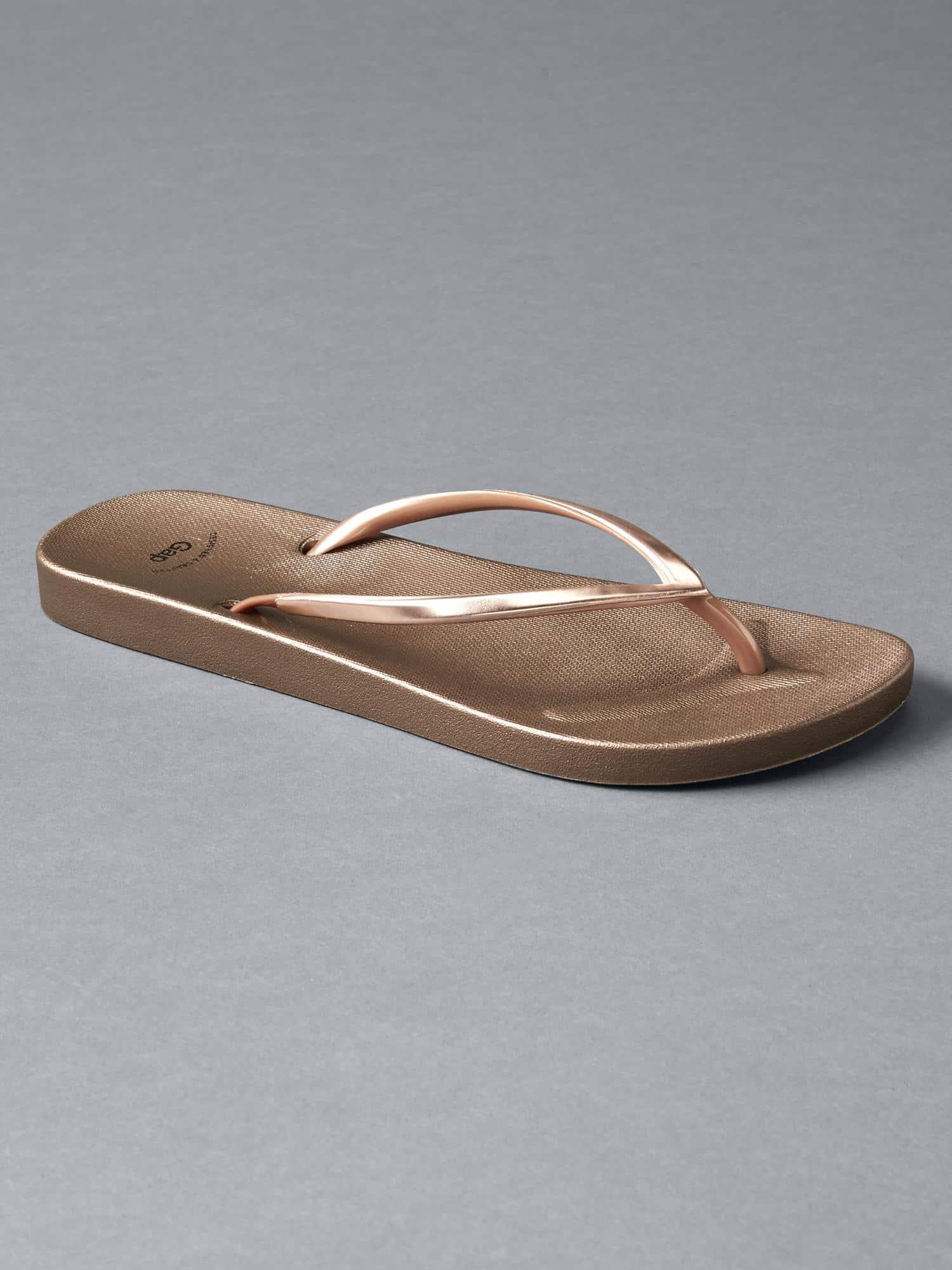 gap gold flip flops