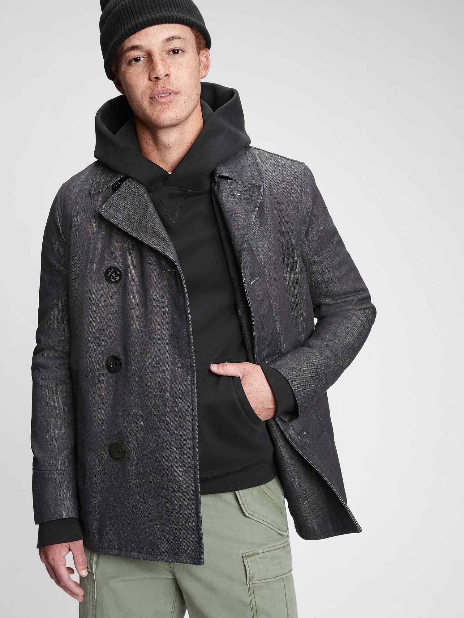 Gap 1969 Premium Denim Peacoat for Men 