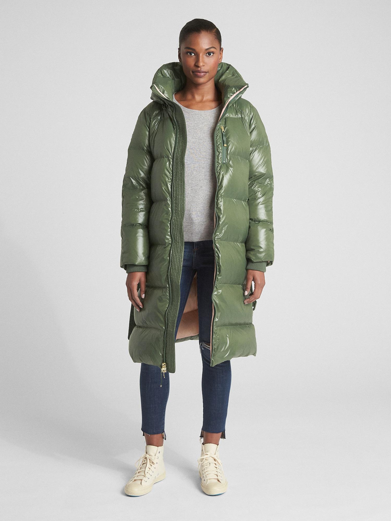 gap green puffer jacket