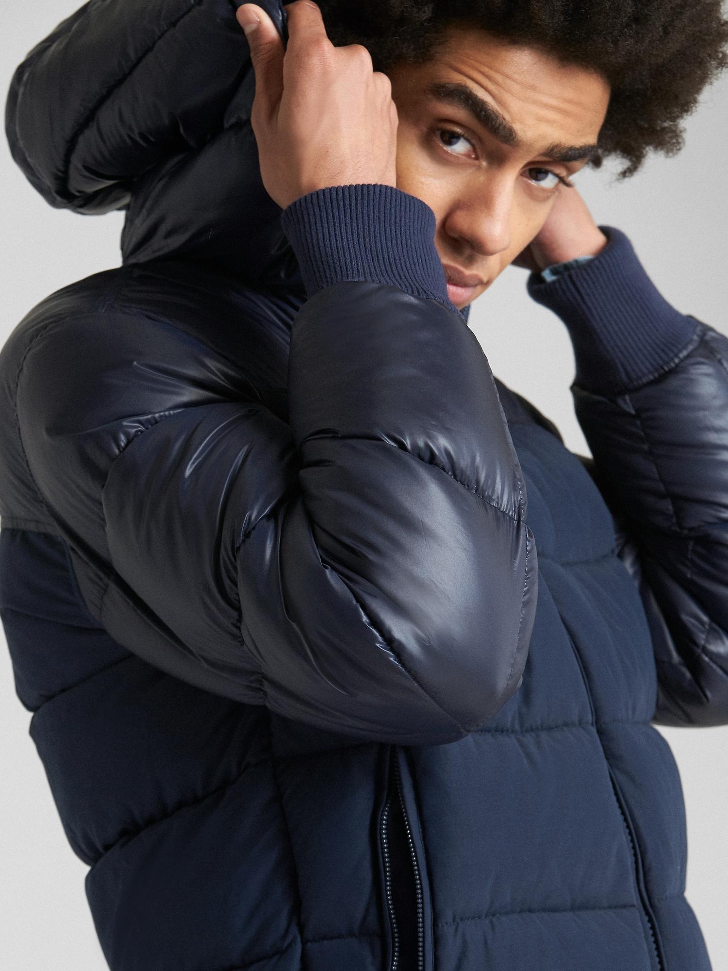 gap heavyweight down hooded puffer jacket