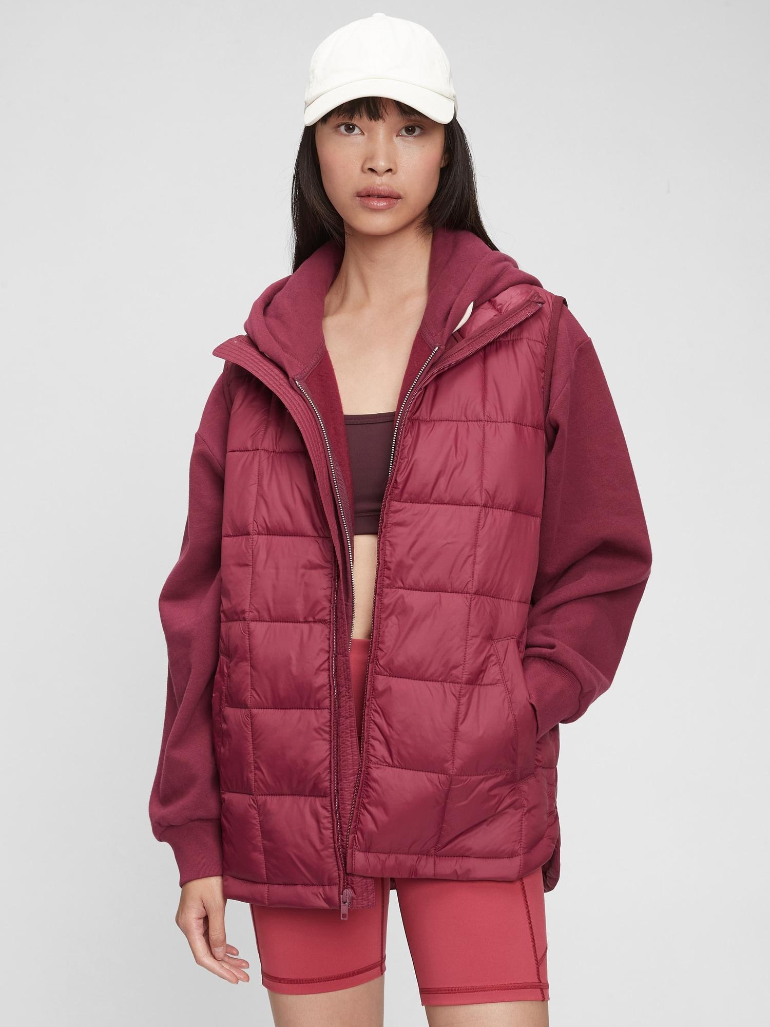 gap red puffer vest