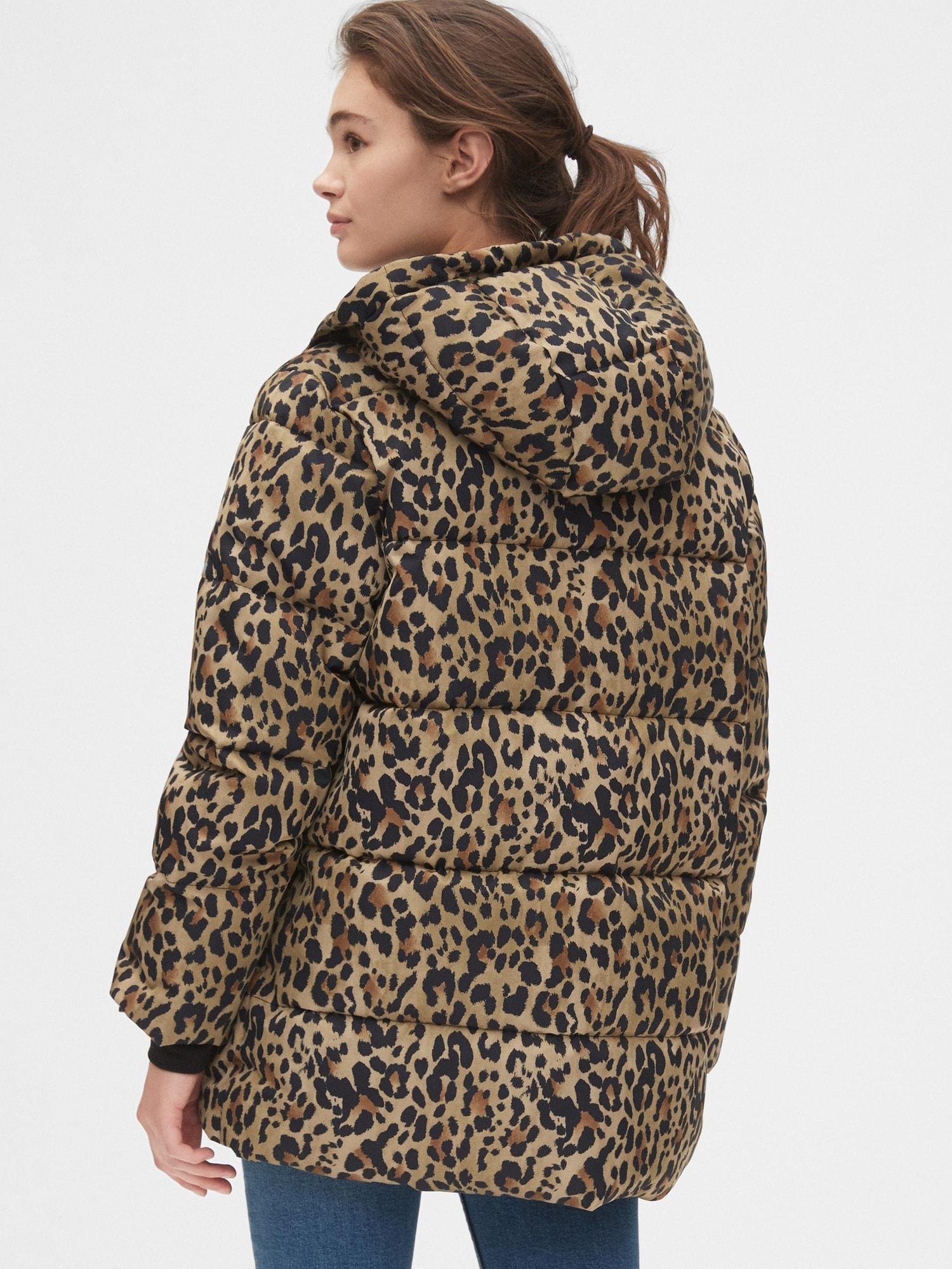 gap leopard puffer jacket Cinosural International School
