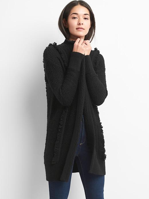 gap fringe cardigan
