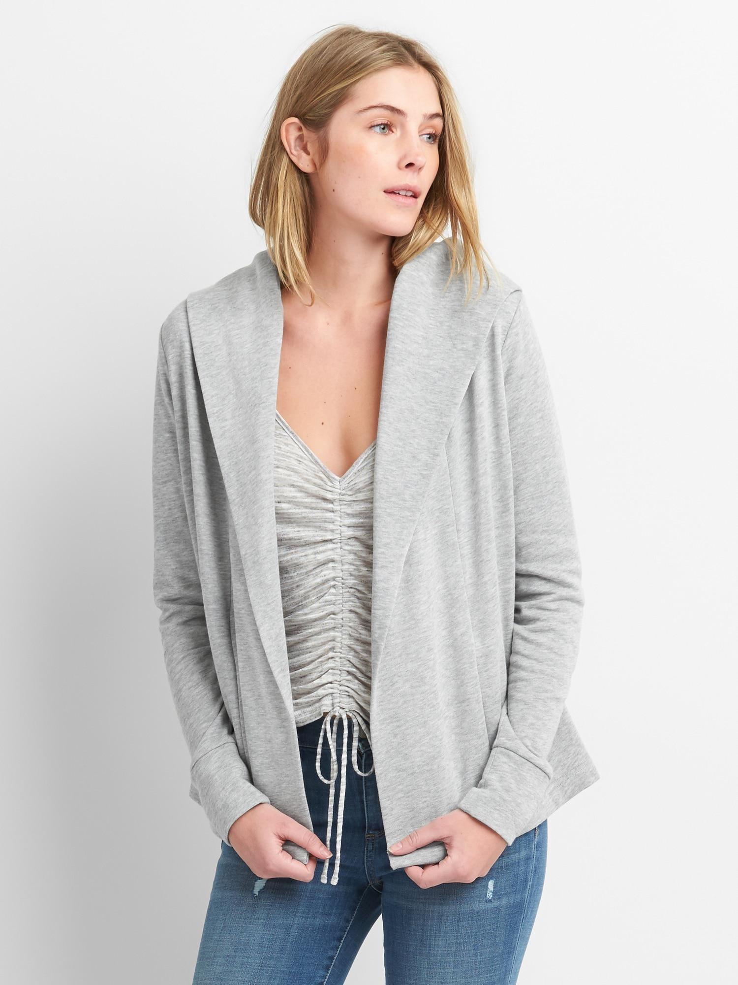 sweatshirt open front cardigan