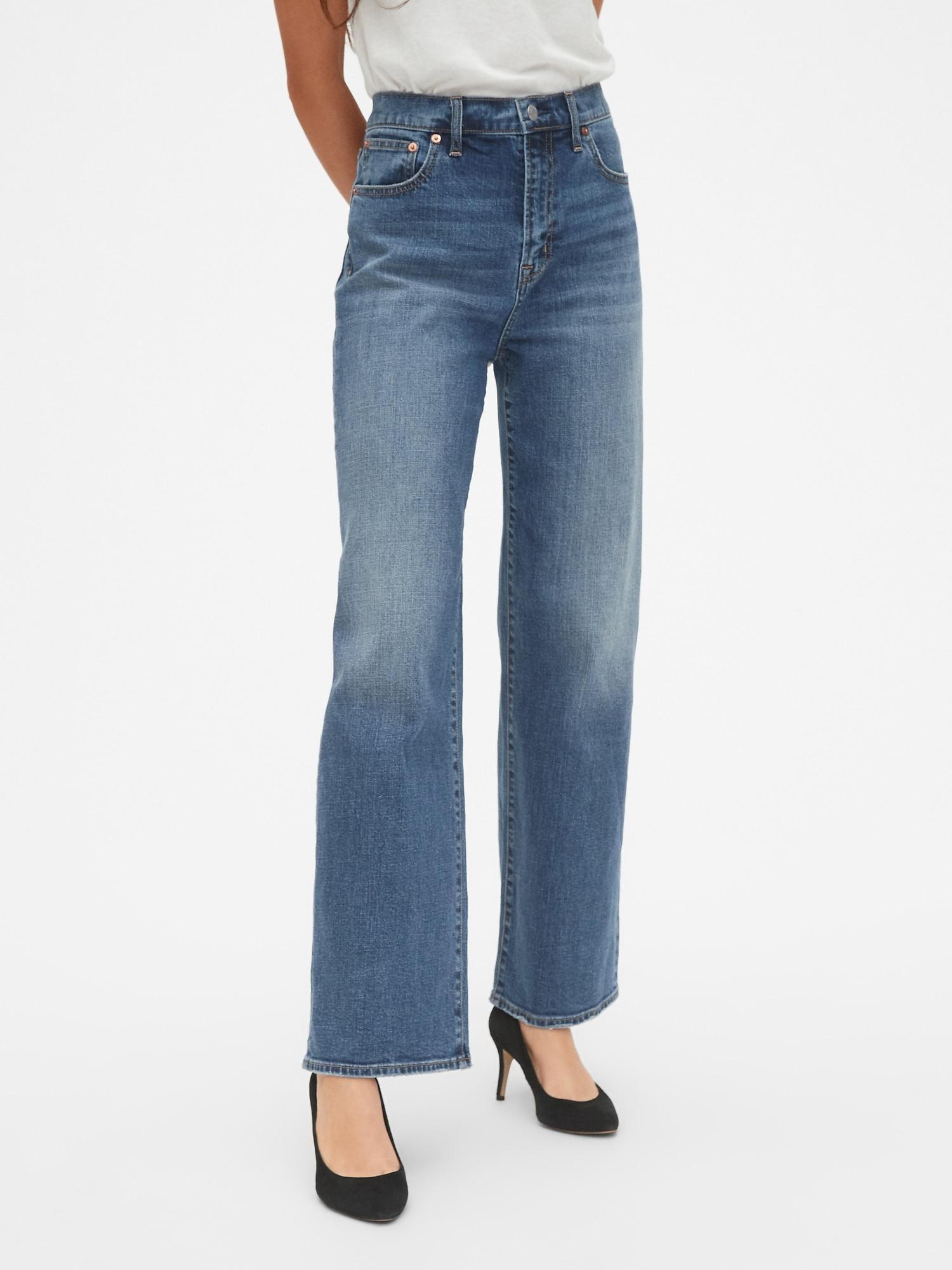 gap wide leg high rise jeans