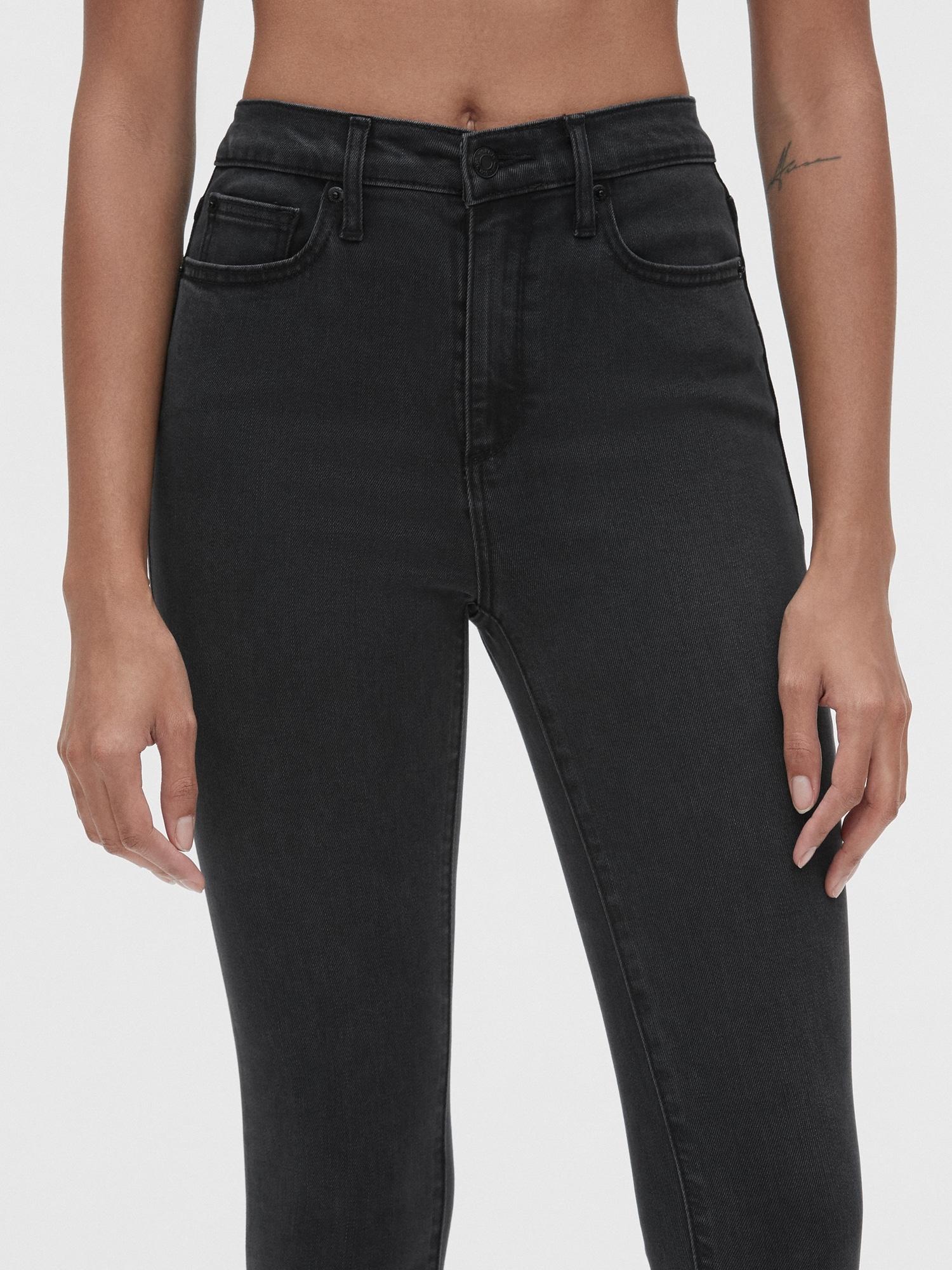 soft wear high rise true skinny jeans with secret smoothing pockets
