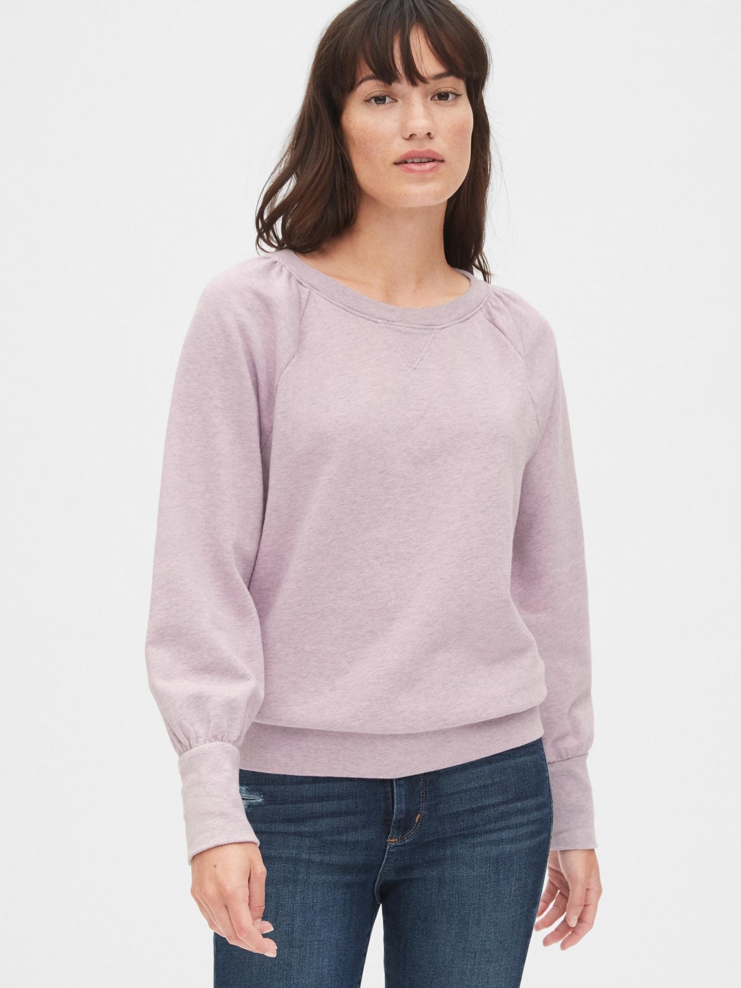 lavender crew neck sweatshirt