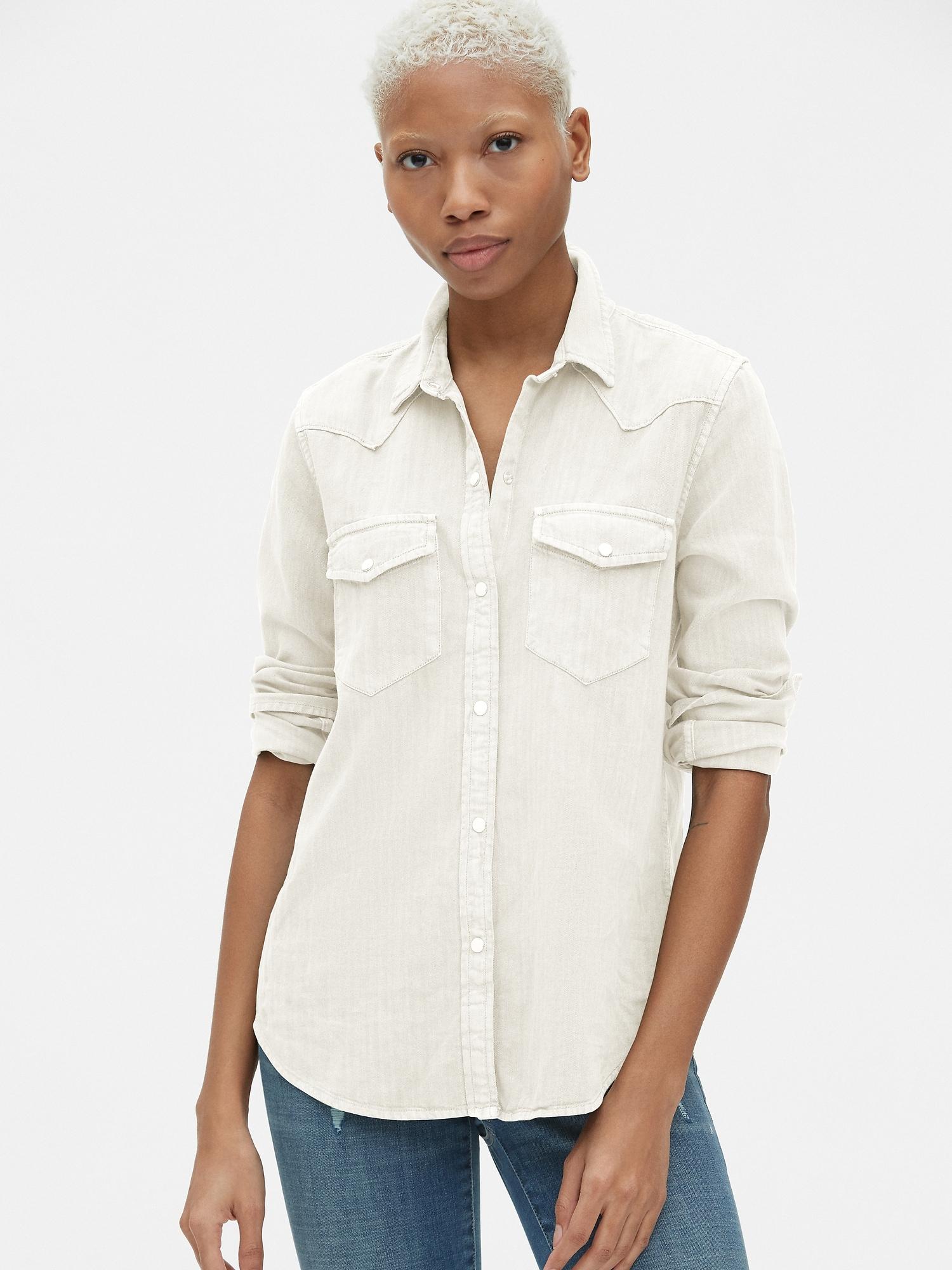 gap denim western shirt