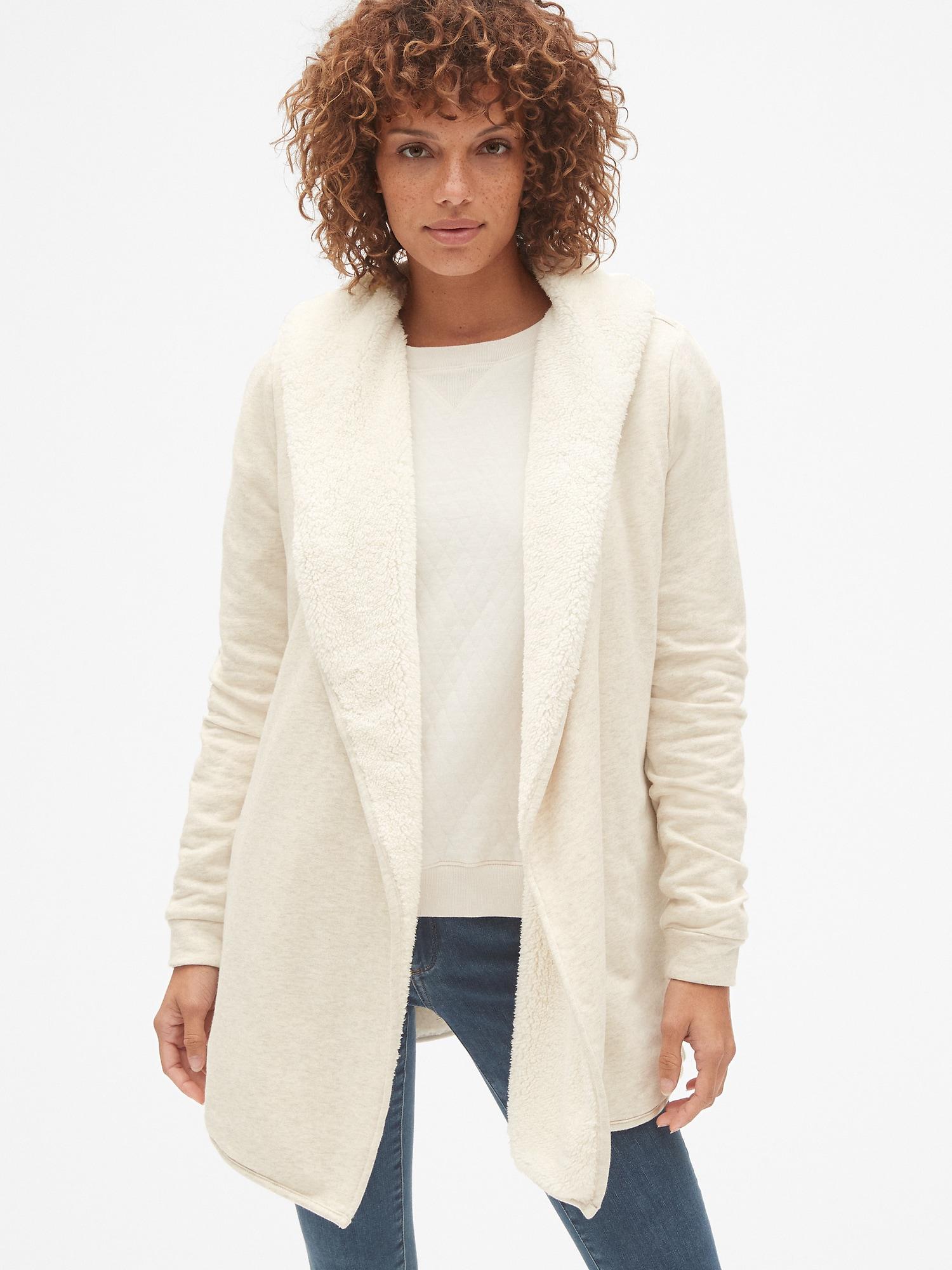 gap sherpa lined cardigan