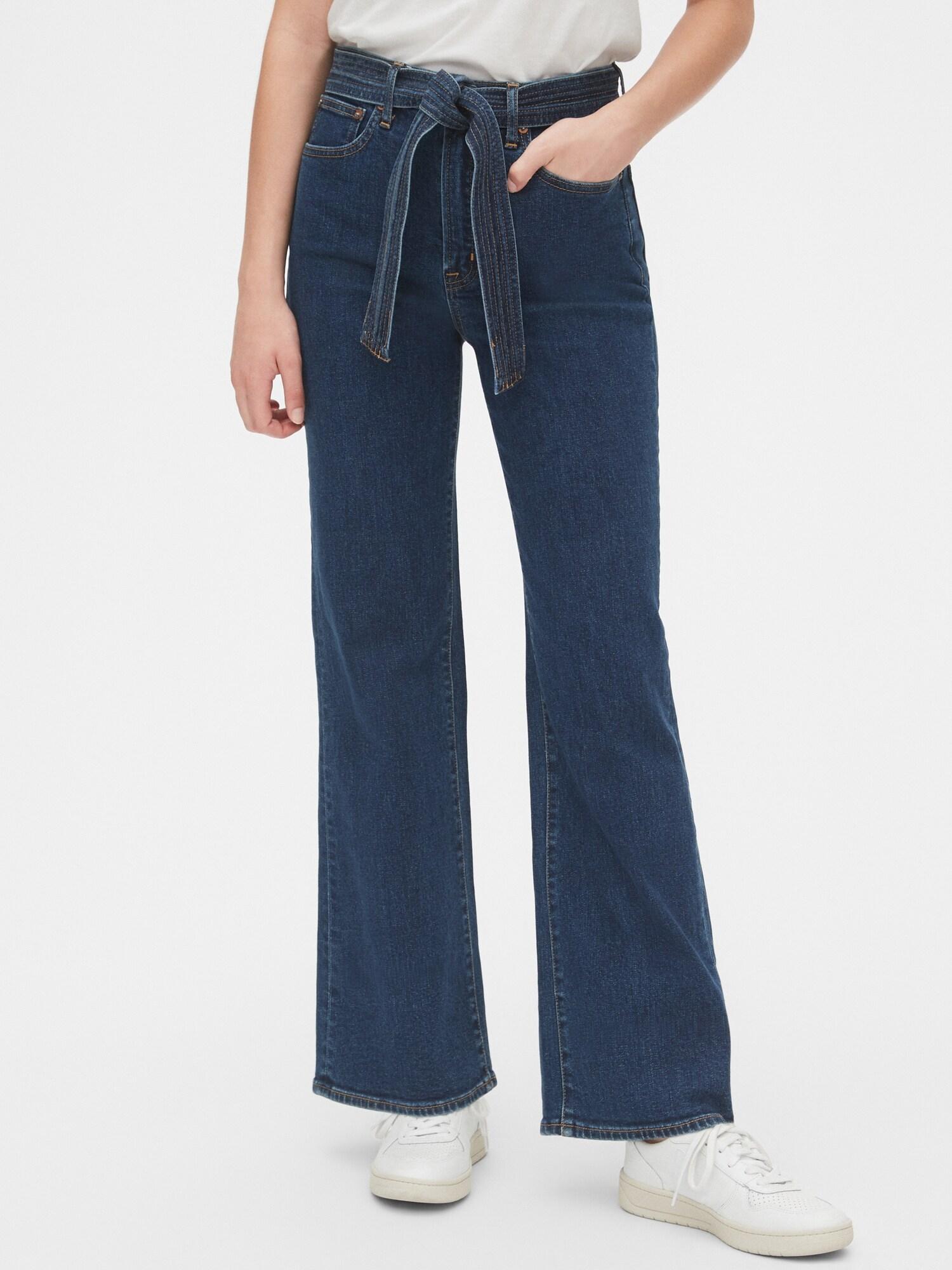 Gap High Rise Tie-belt Denim Trousers 