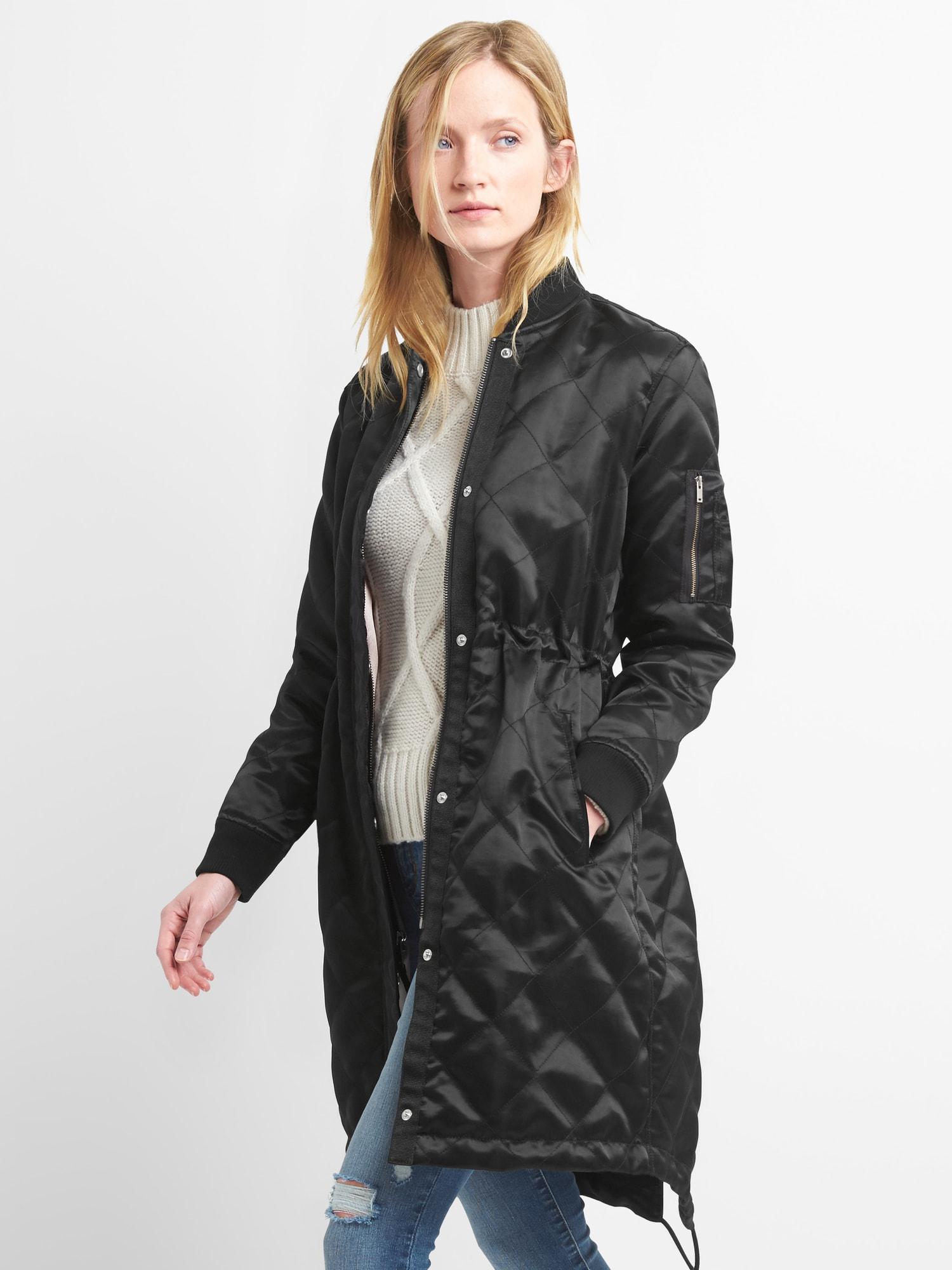 gap long bomber jacket