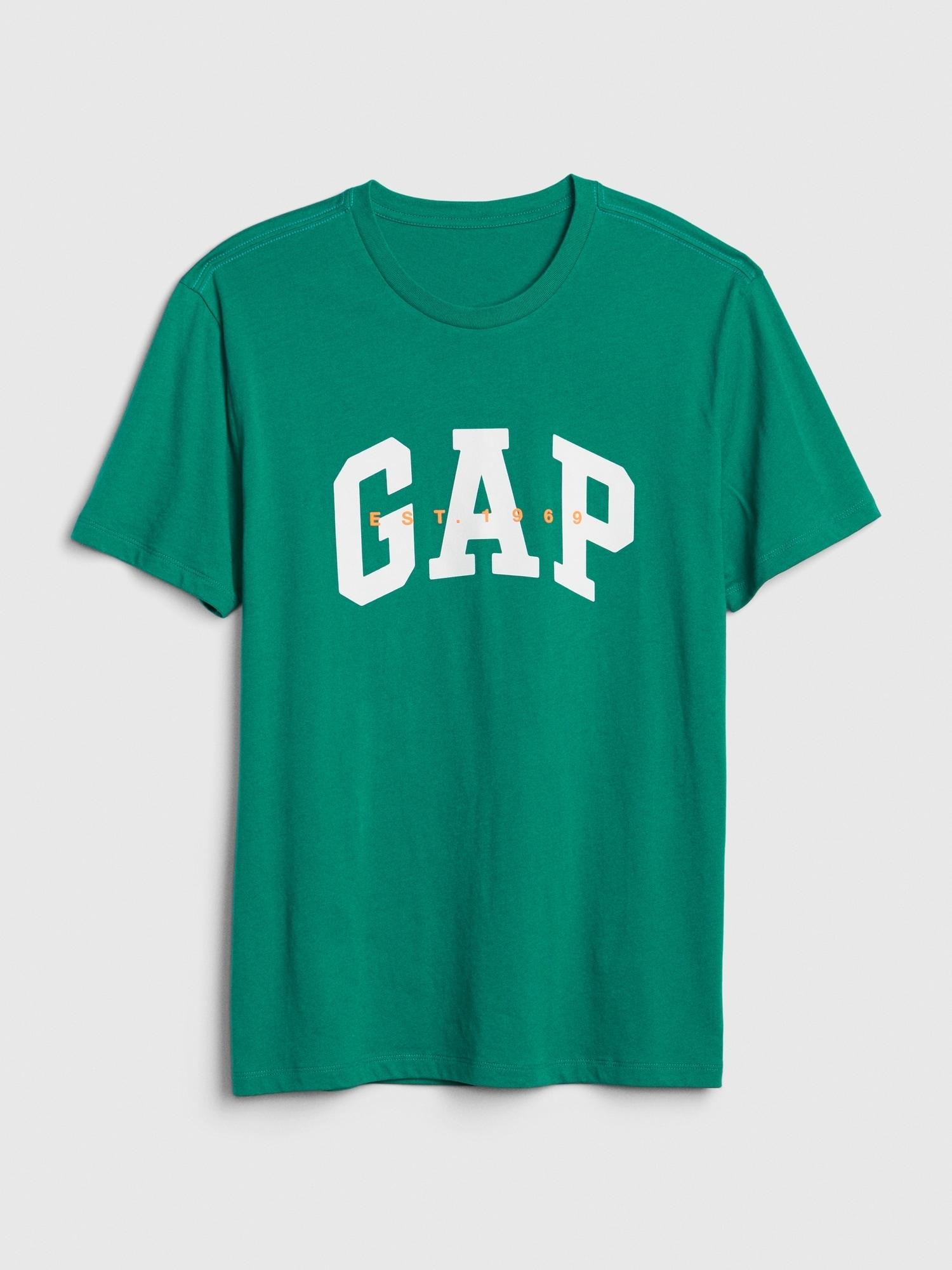 Gap Cotton Logo Crewneck T Shirt In Green For Men Save 57 Lyst