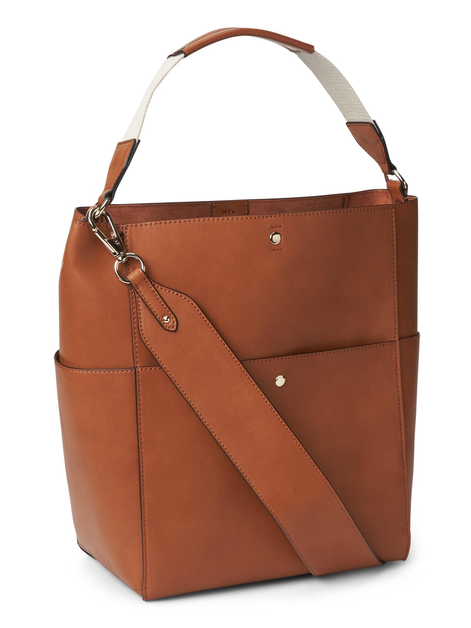 cognac bucket bag