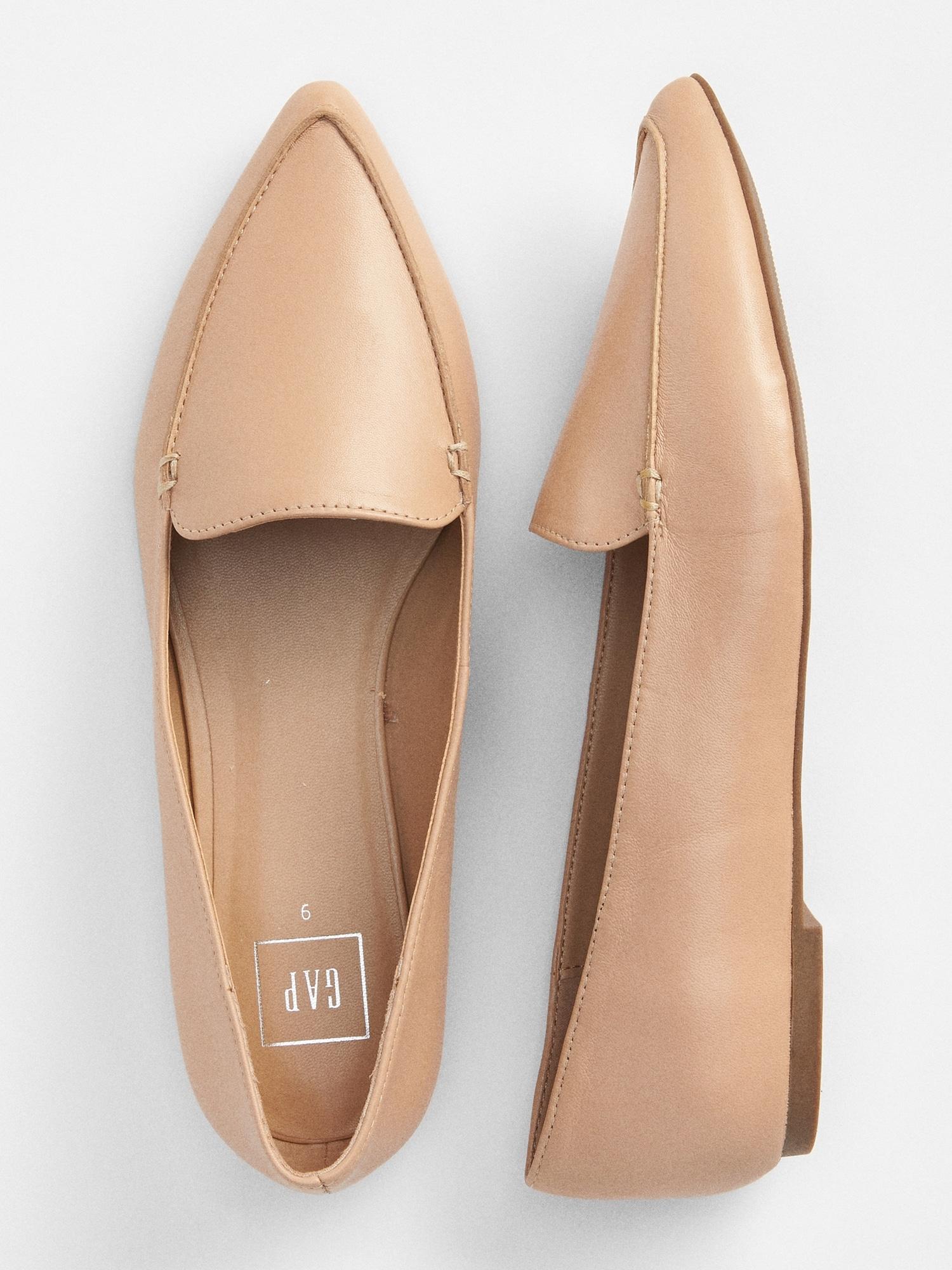 gap leather pointed loafers