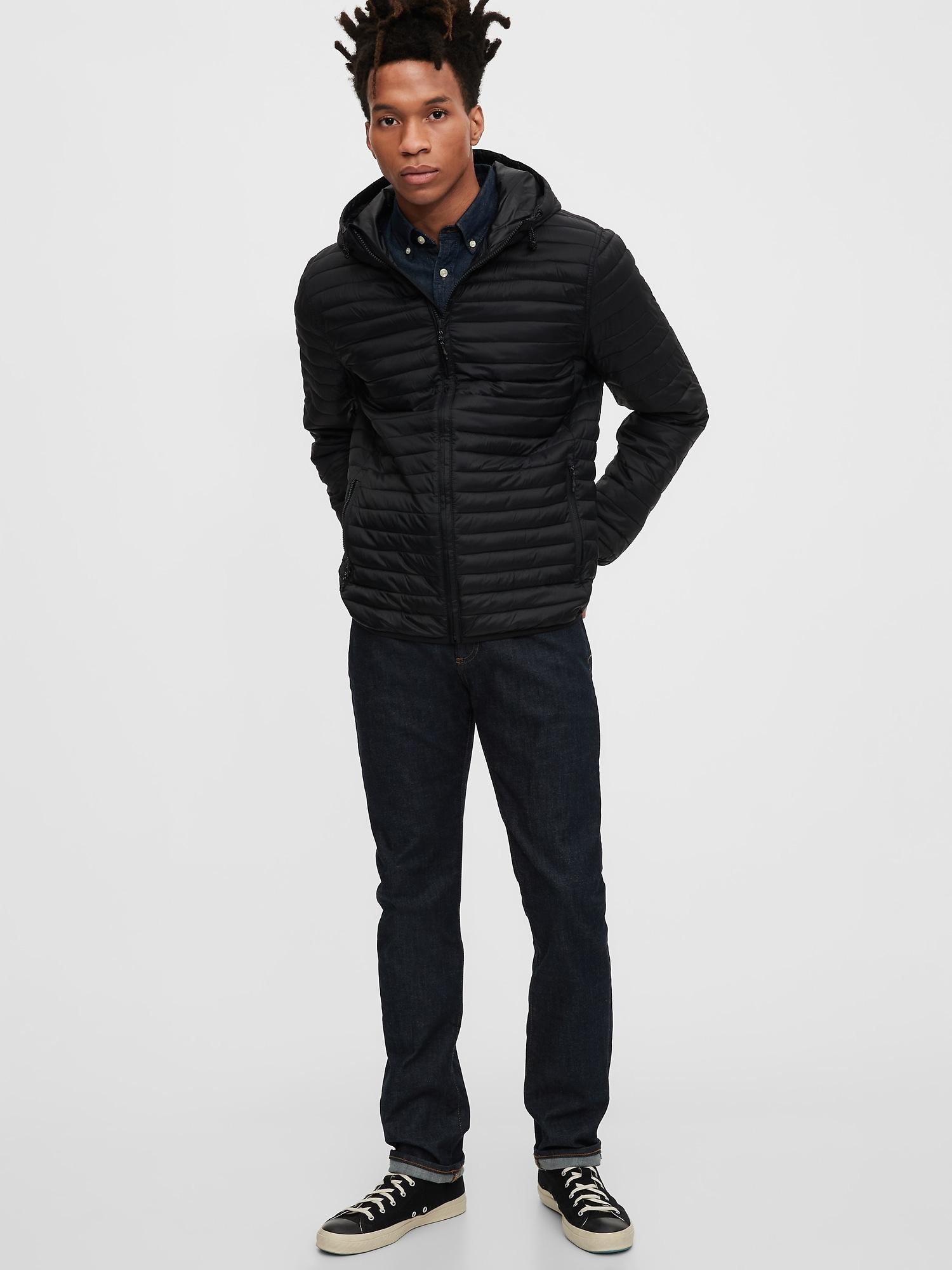 upcycled lightweight puffer jacket, Off 