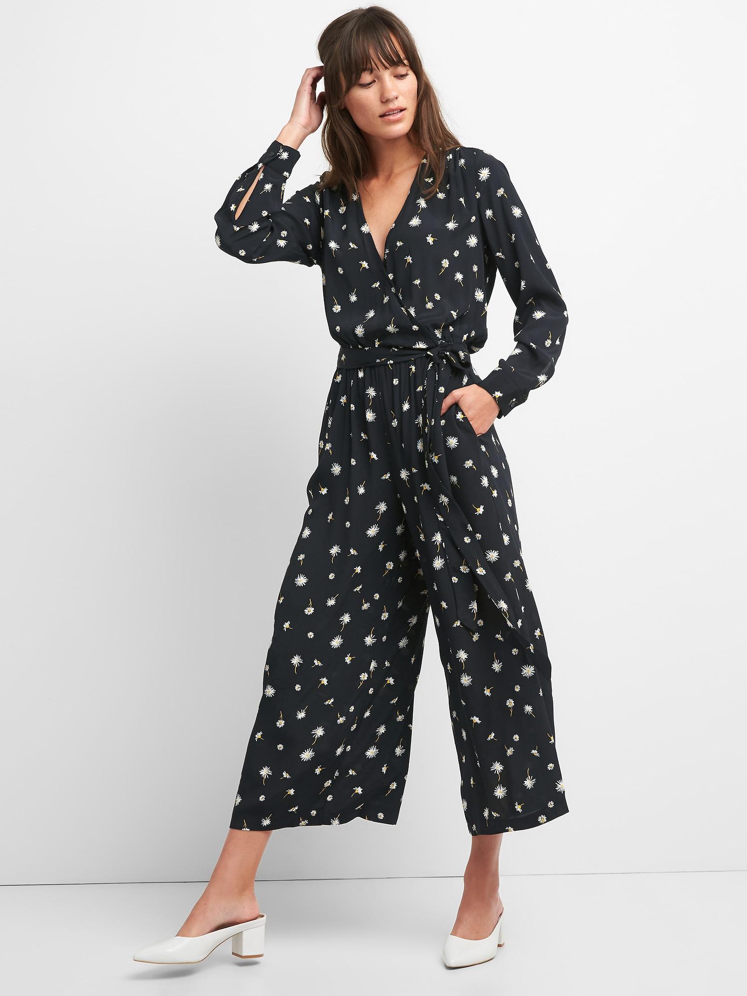 Gap long sleeve wrap jumpsuit Clearance