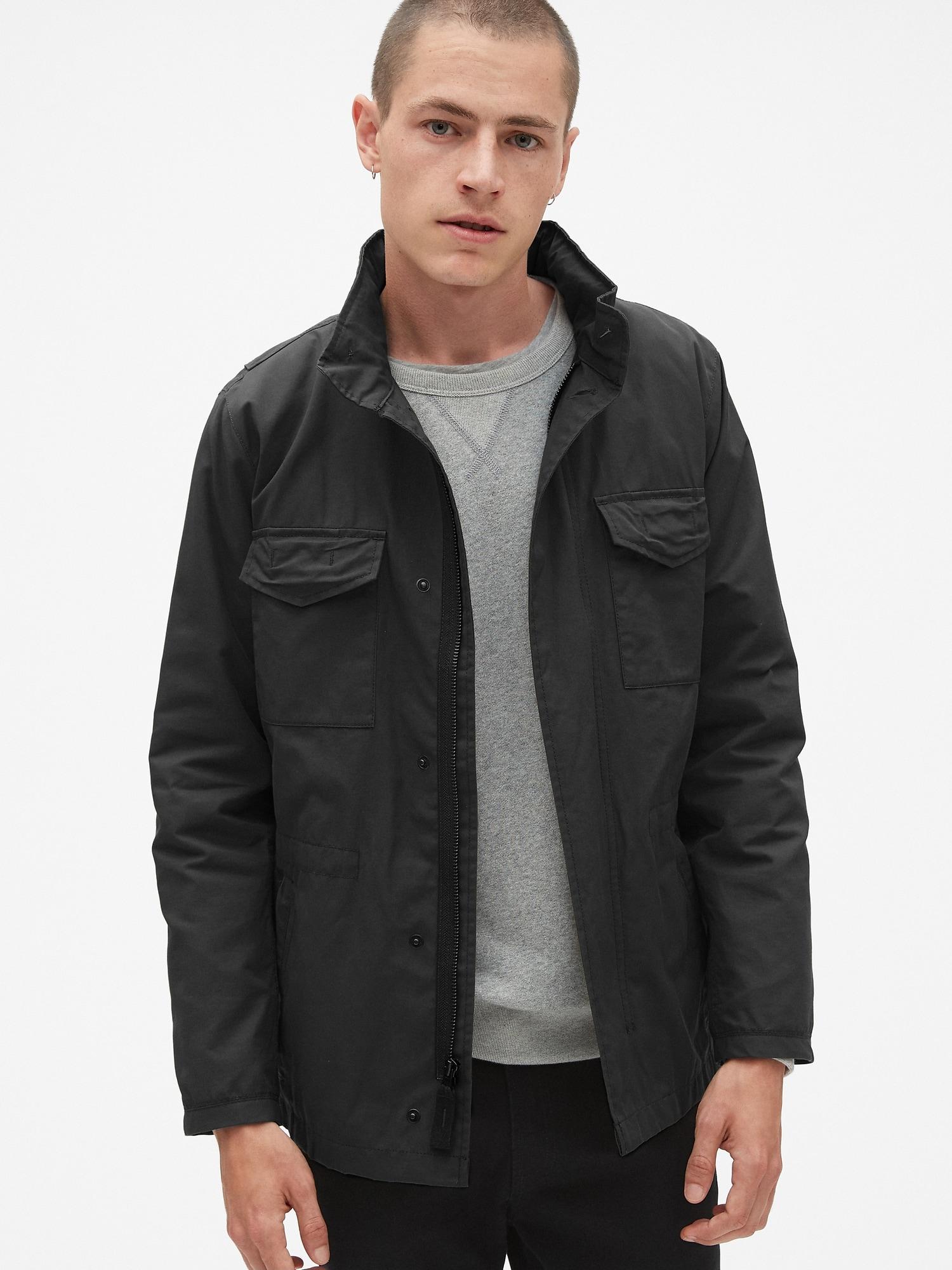 Gap Waxed Military Jacket in Black for 