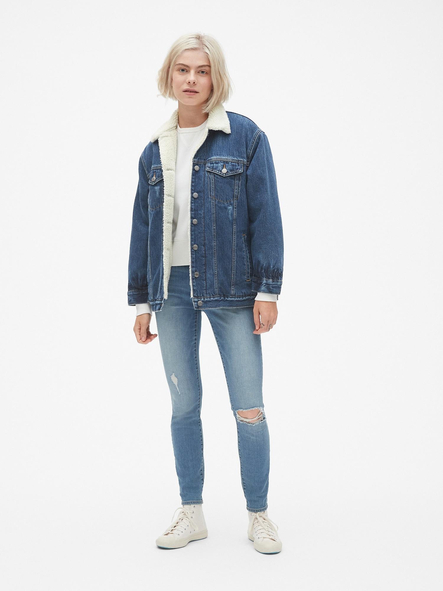 gap sherpa denim