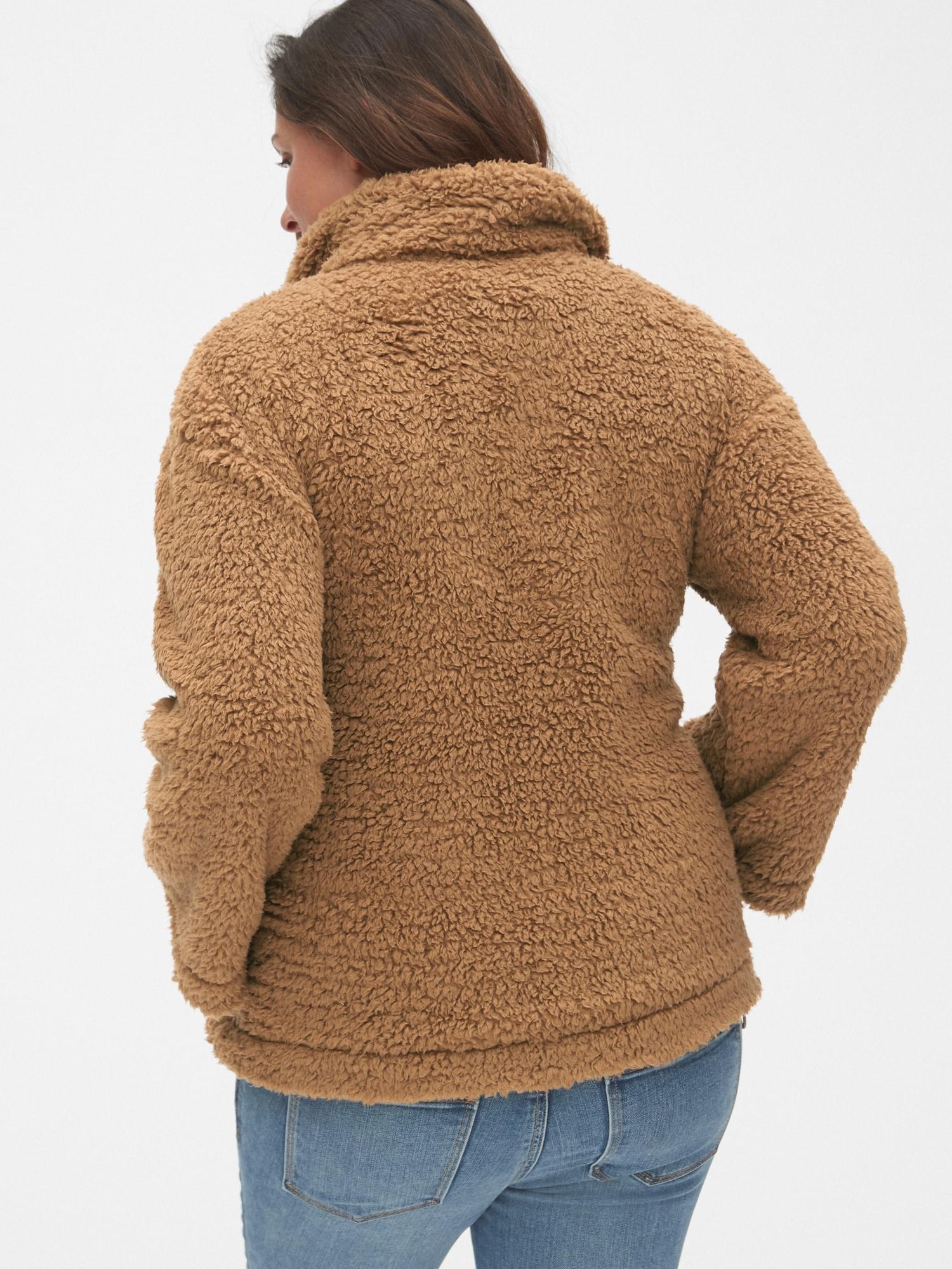 maternity sherpa pullover