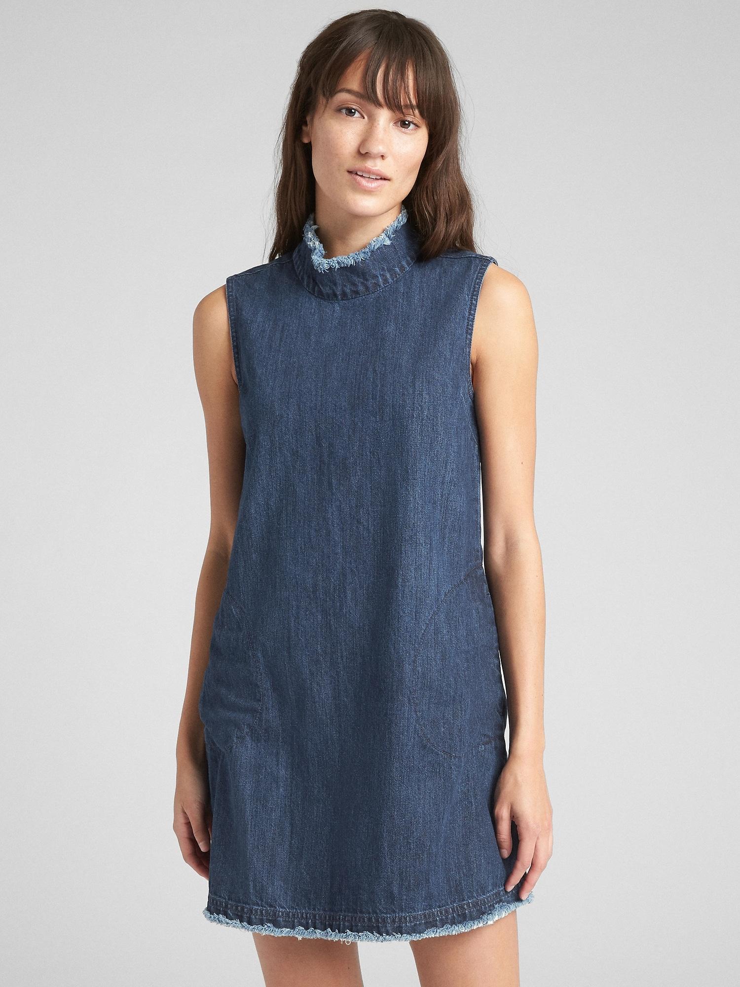 gap sleeveless denim dress