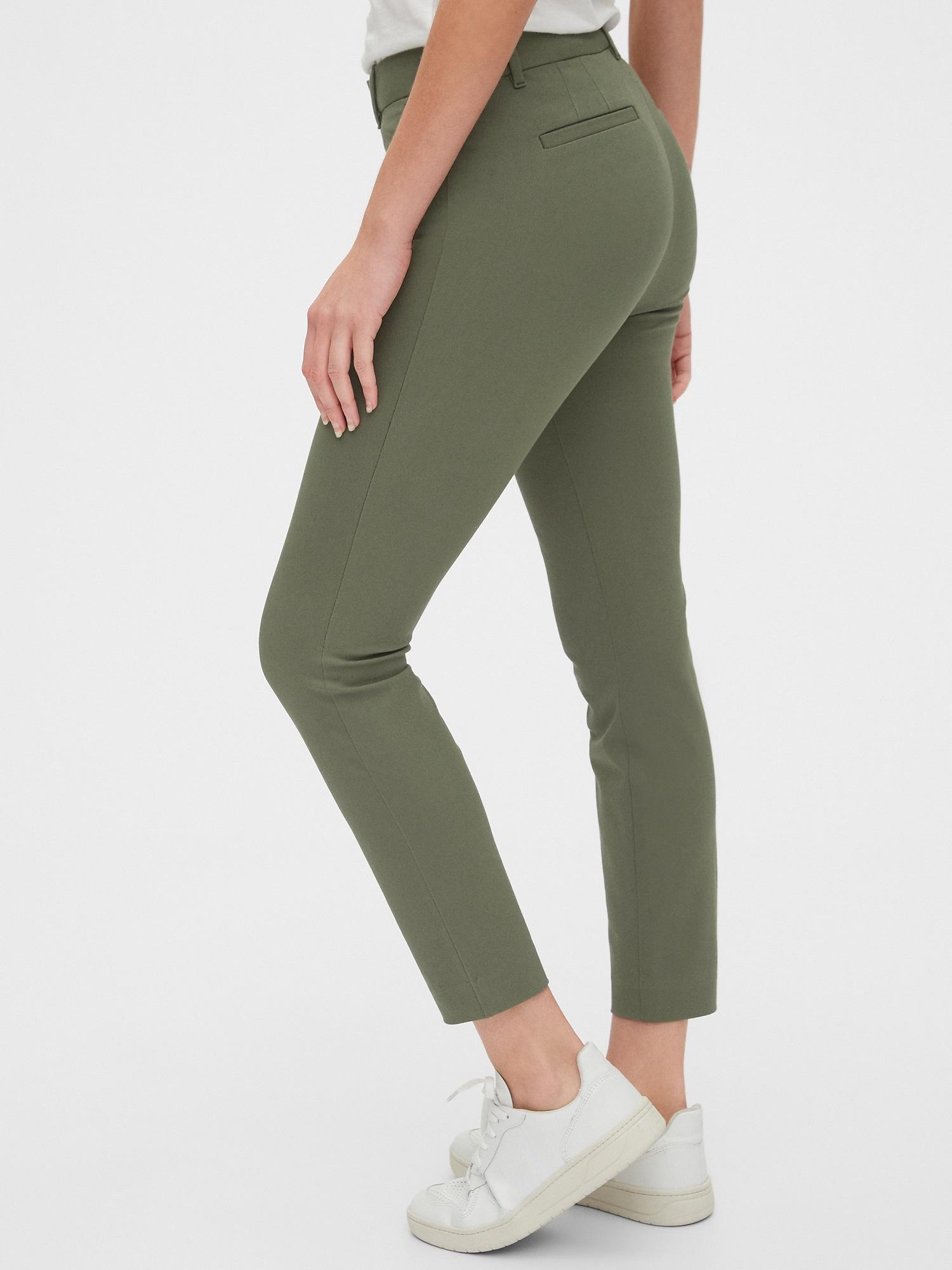 Gap Synthetic Curvy Skinny Ankle Pants in Green - Lyst