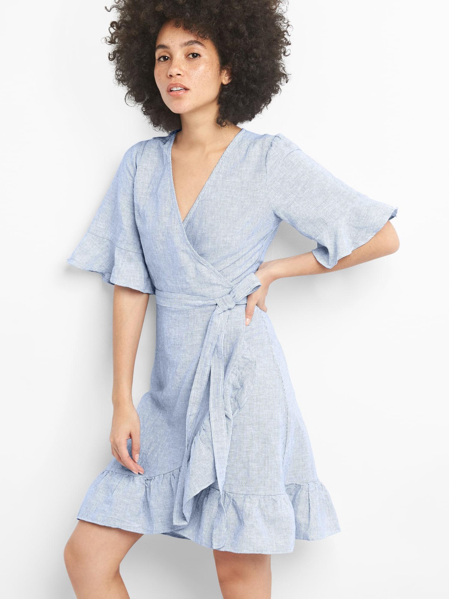 gap white wrap dress