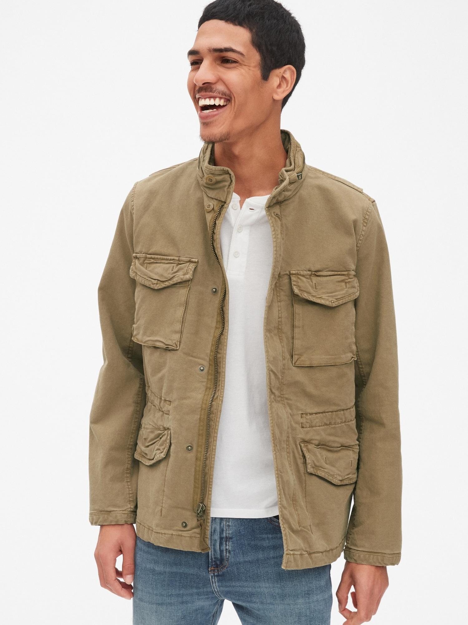 Gap Canvas Military Jacket With Hidden Hood for Men - Lyst
