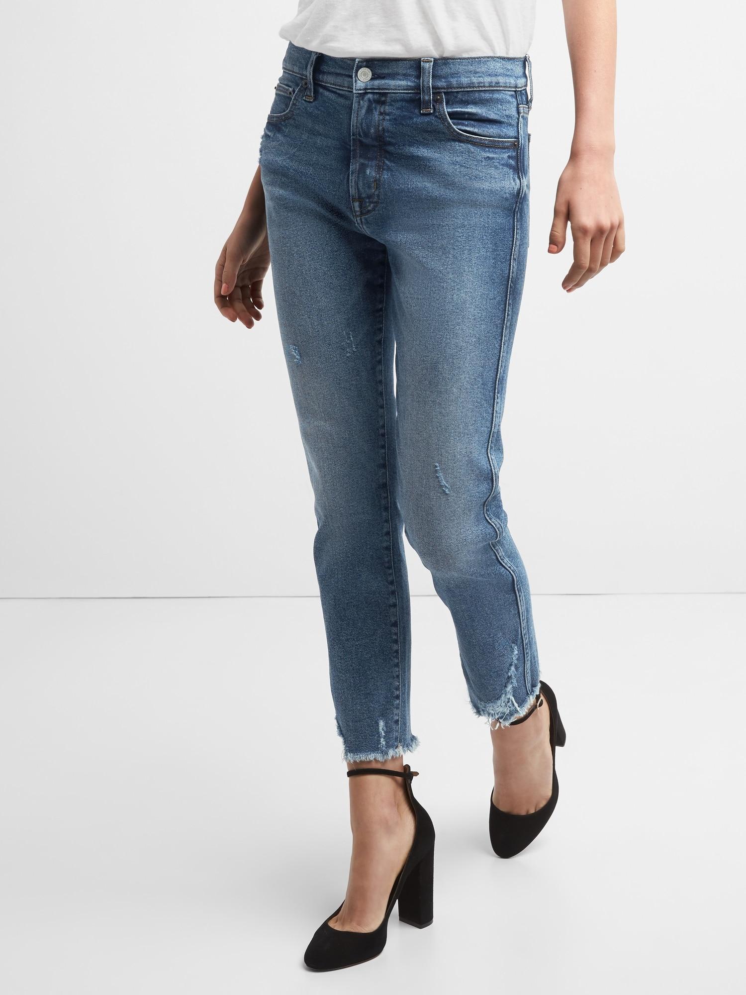 gap high rise slim straight jeans