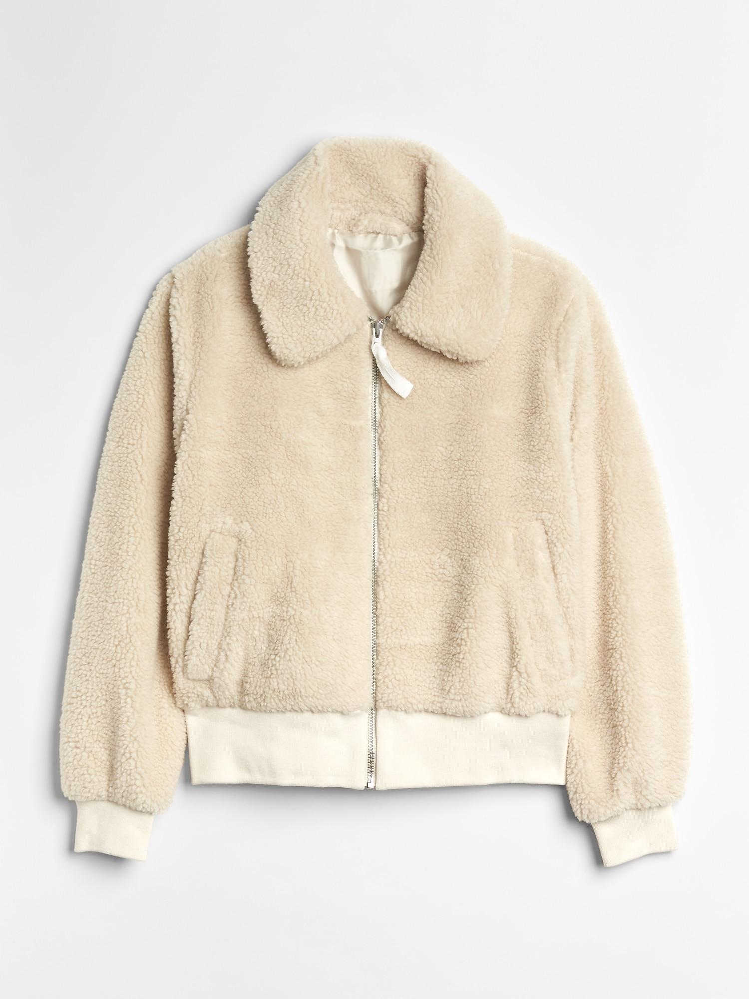 teddy bomber jacket gap