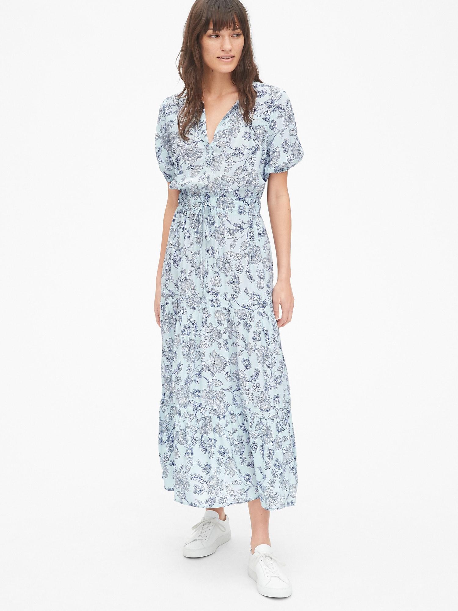 gap blue floral dress