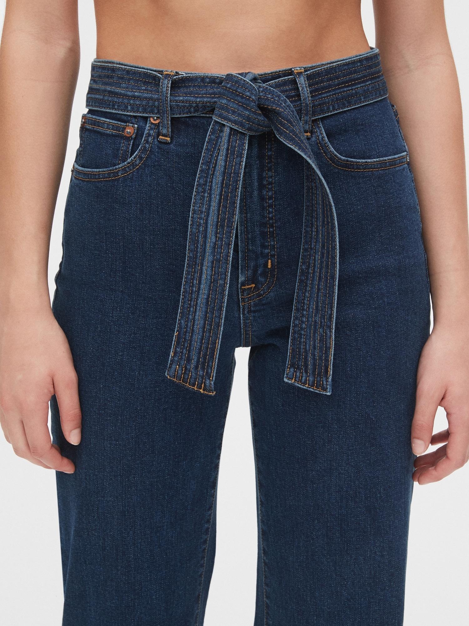 Gap High Rise Tie-belt Denim Trousers 