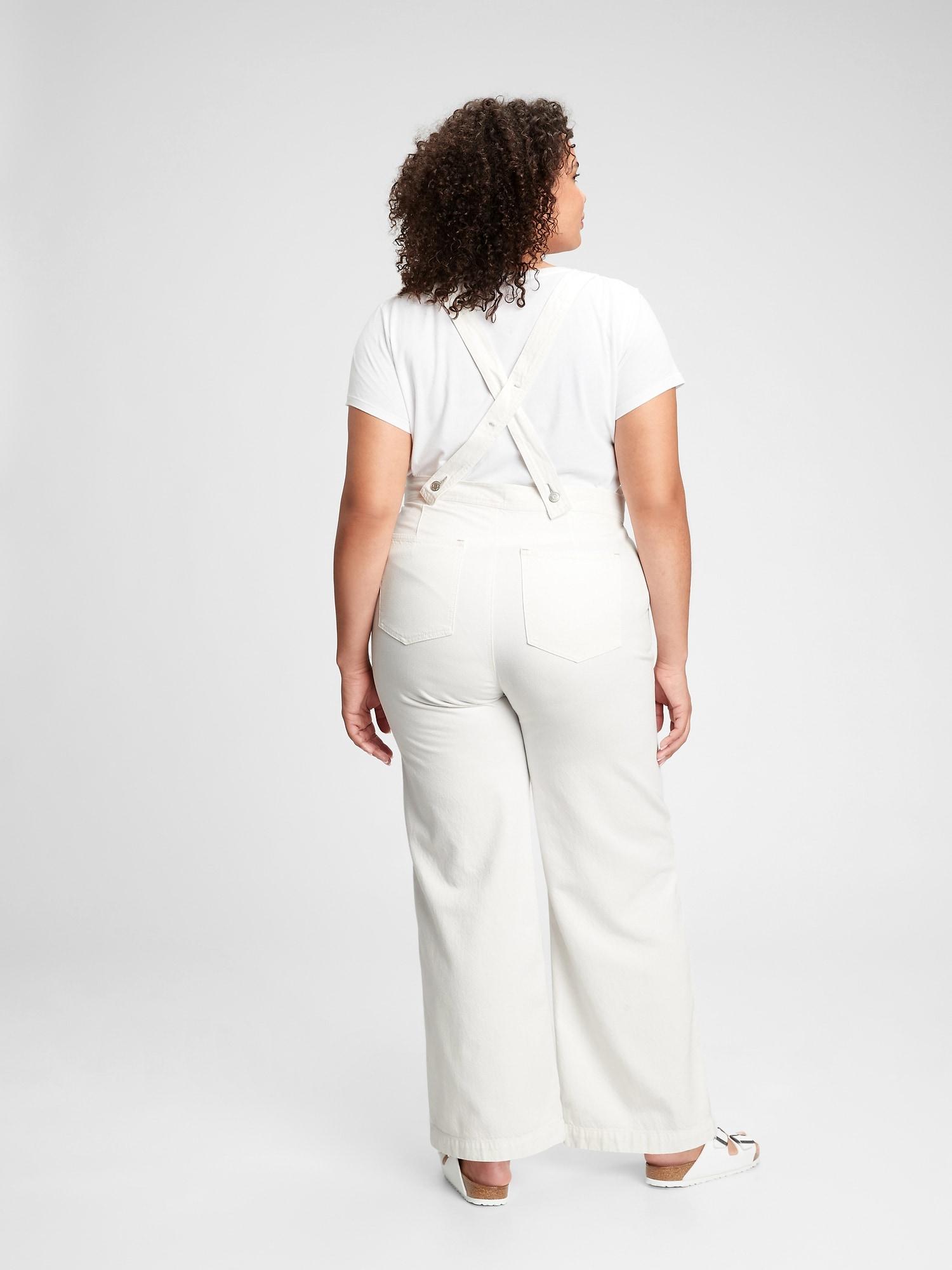 Gap Denim Wide-leg Suspender Jeans With 