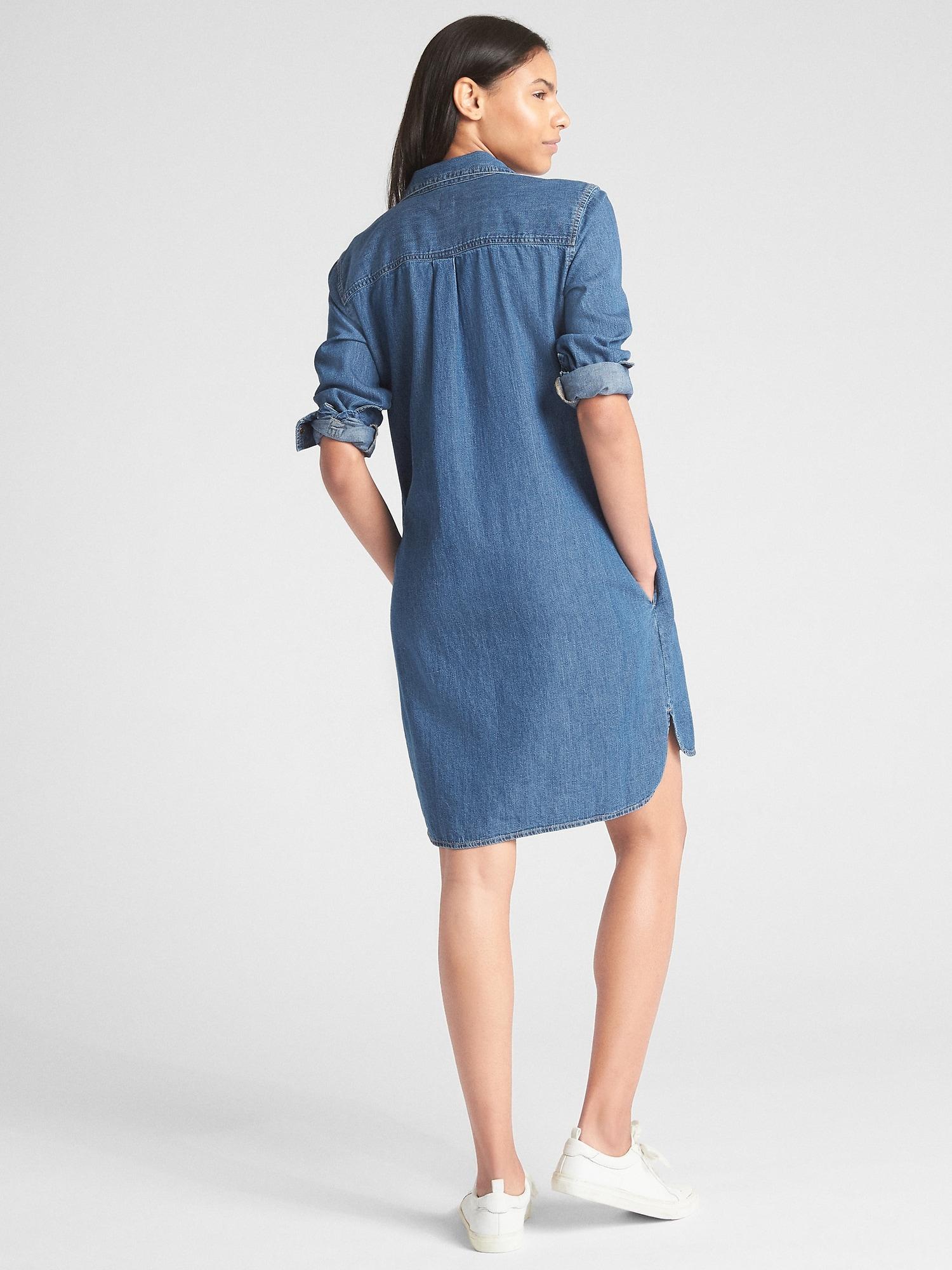 gap denim shirt dress
