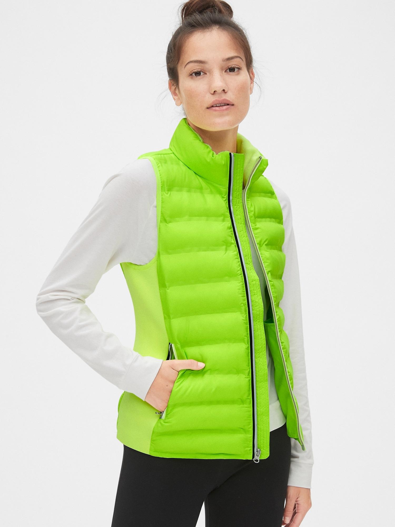 neon puffer vest