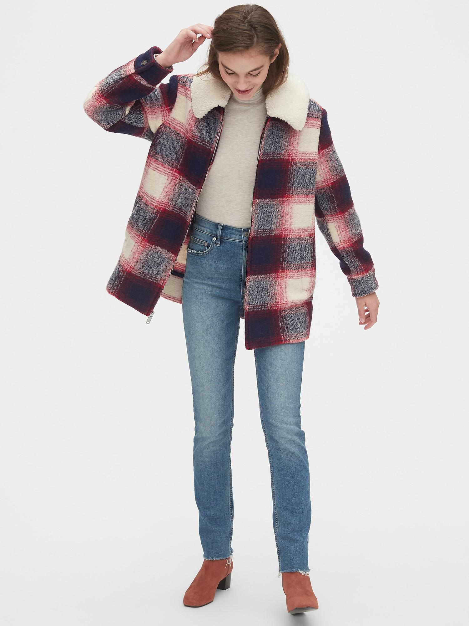 gap plaid coat