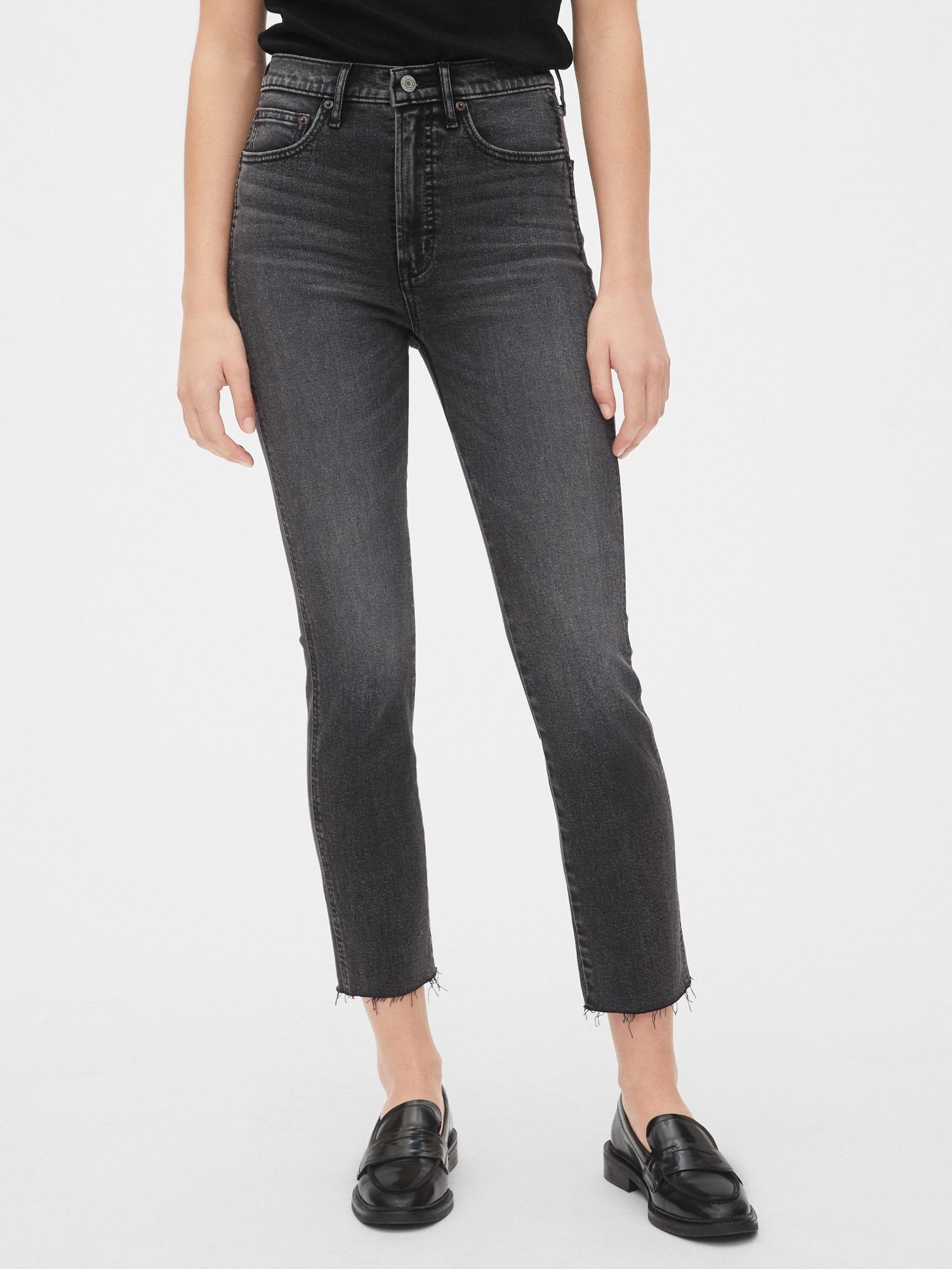 Gap Denim High Rise Cigarette Jeans With Secret Smoothing Pockets in Washed  Black (Black) - Lyst