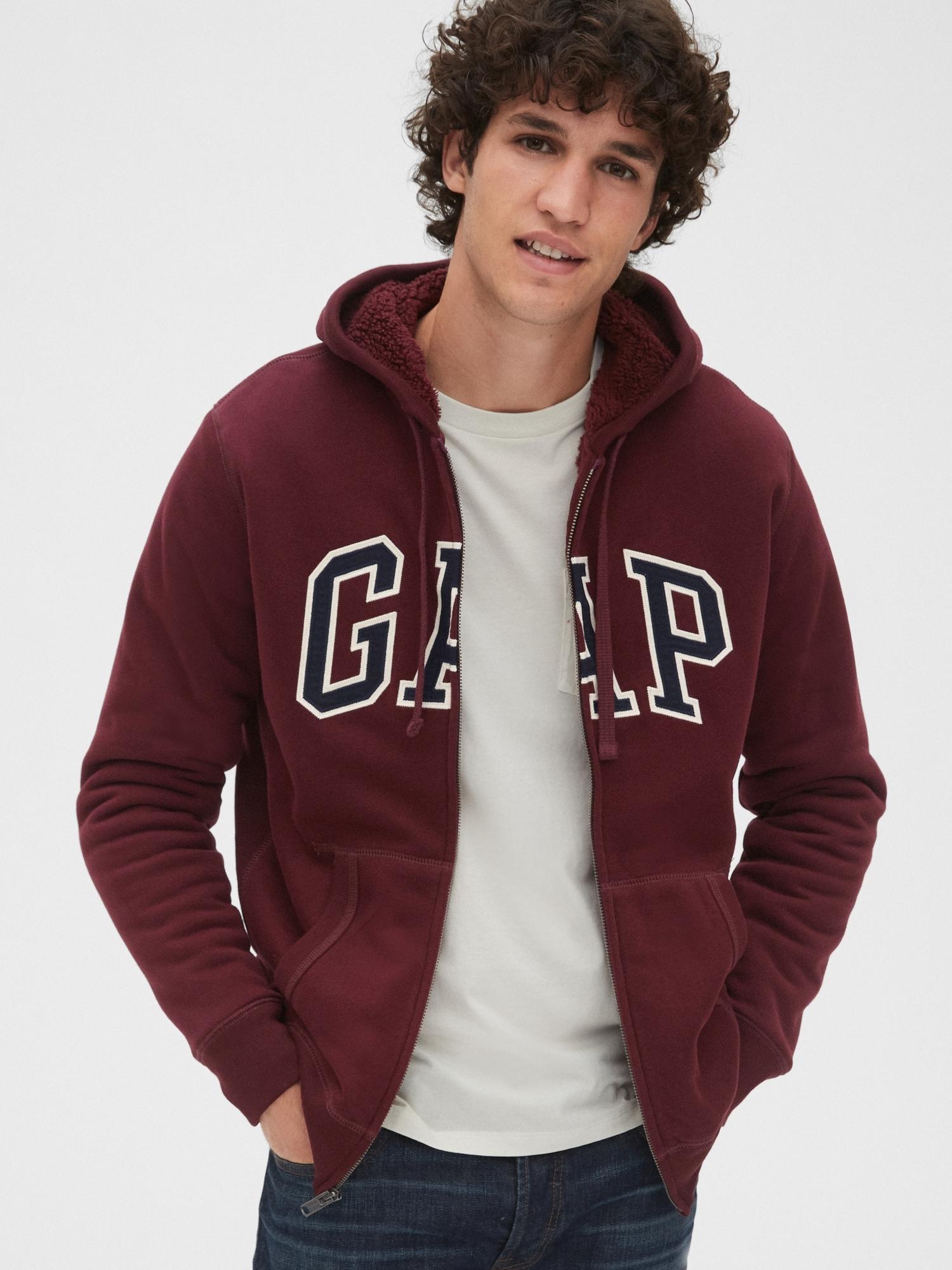 gap sherpa lined hoodie