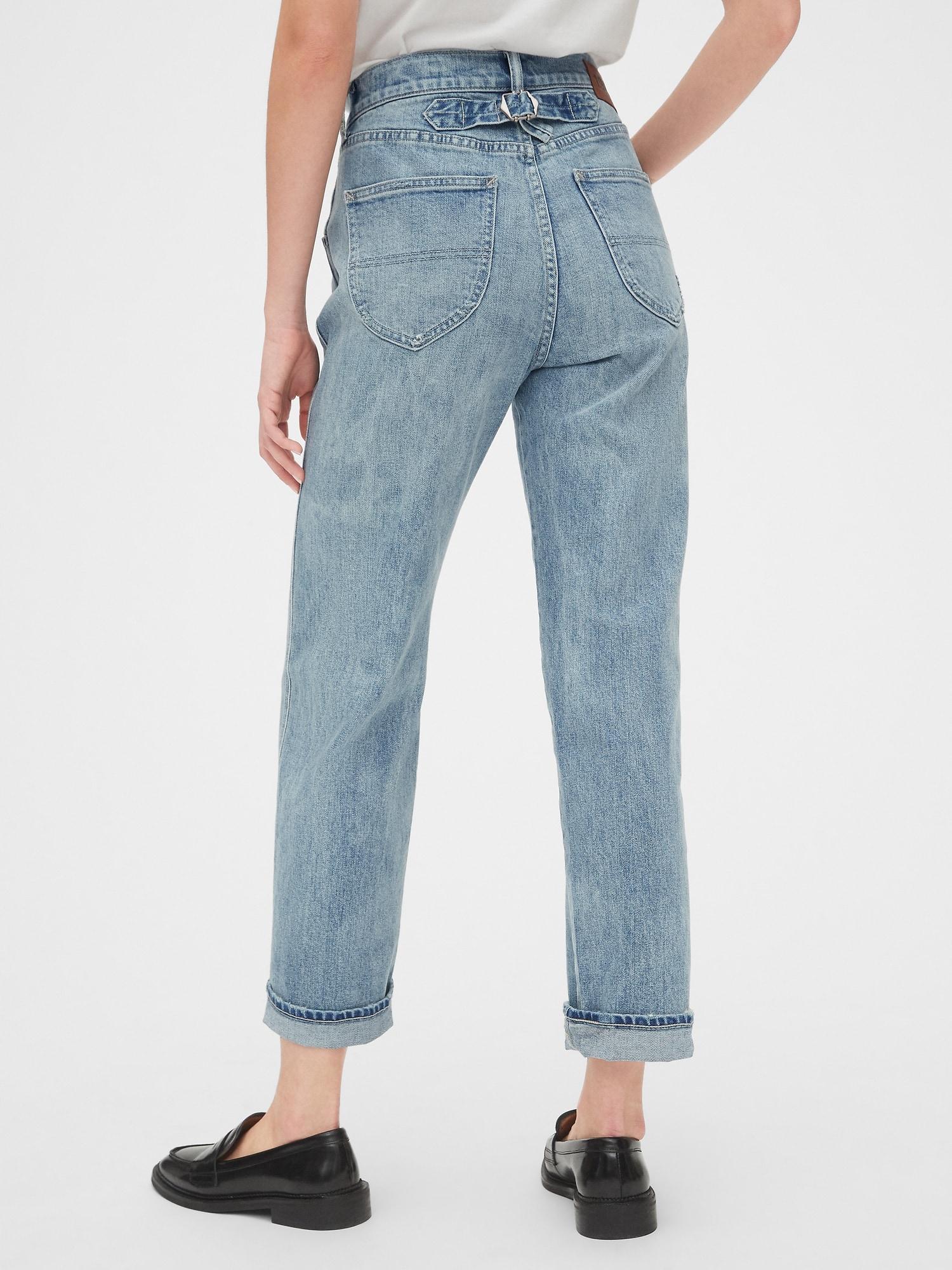 Gap Denim High Rise Distressed Straight 