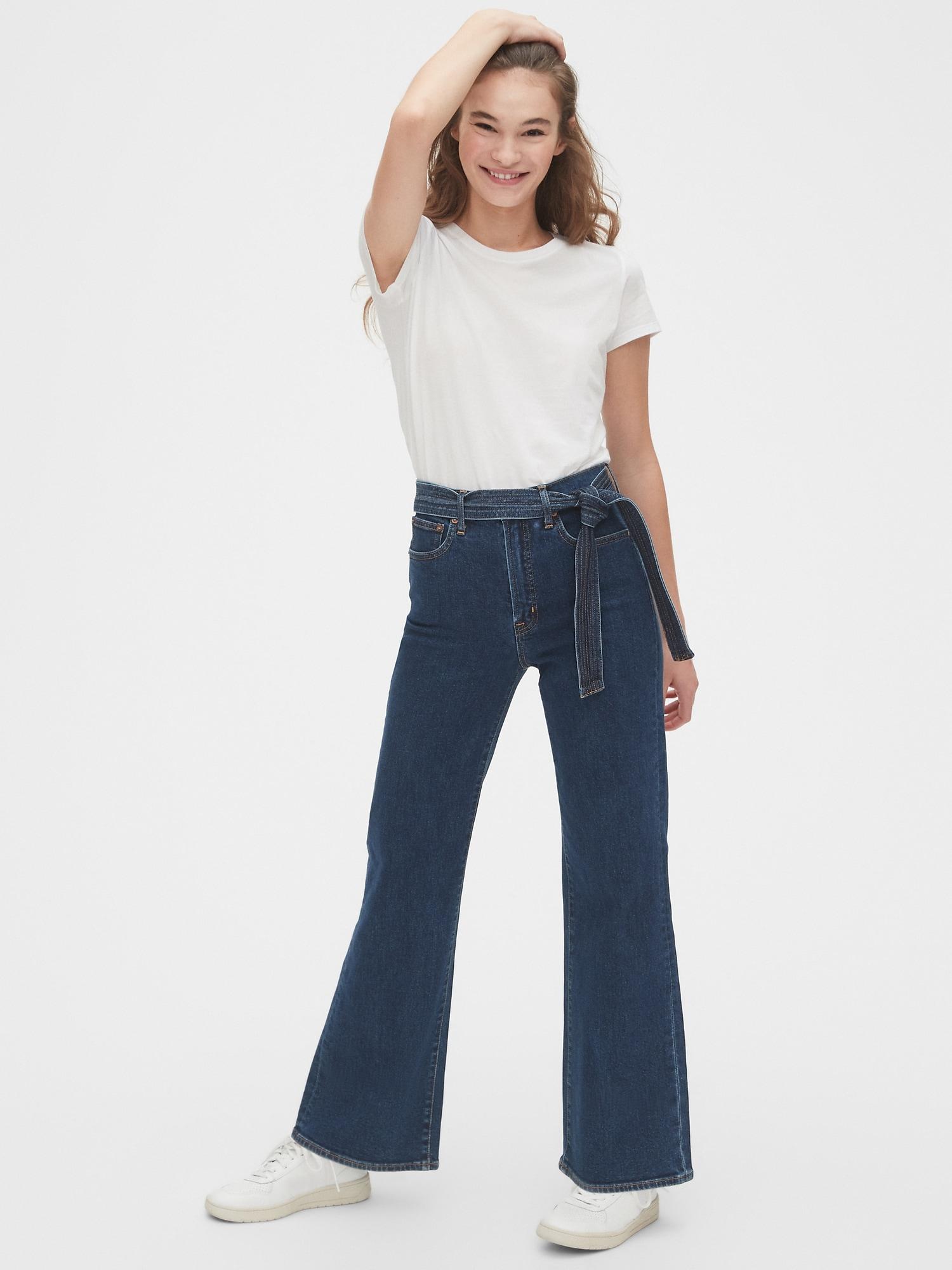 Gap High Rise Tie-belt Denim Trousers 