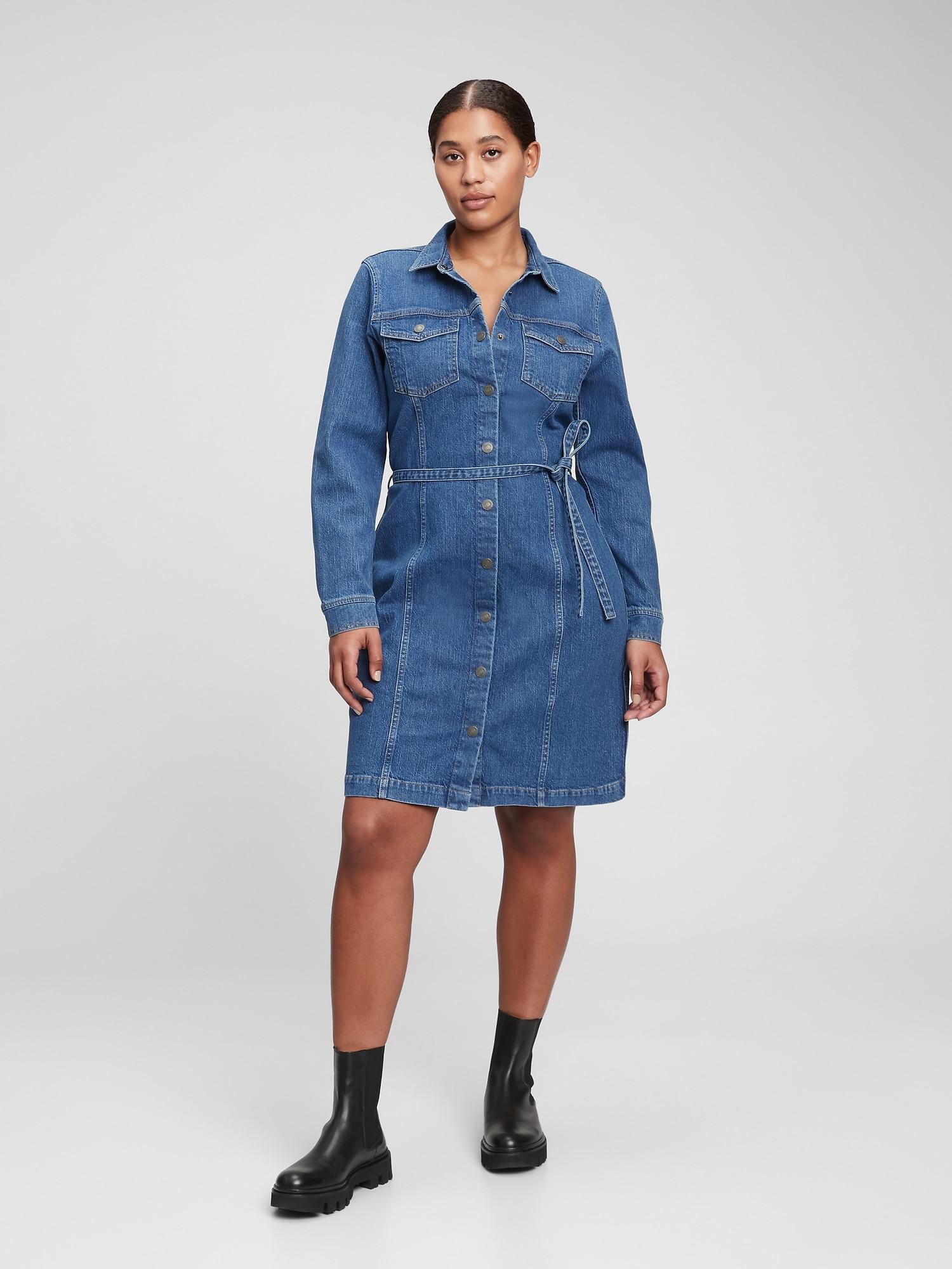 Gap Tailored Denim Dress in Blue | Lyst