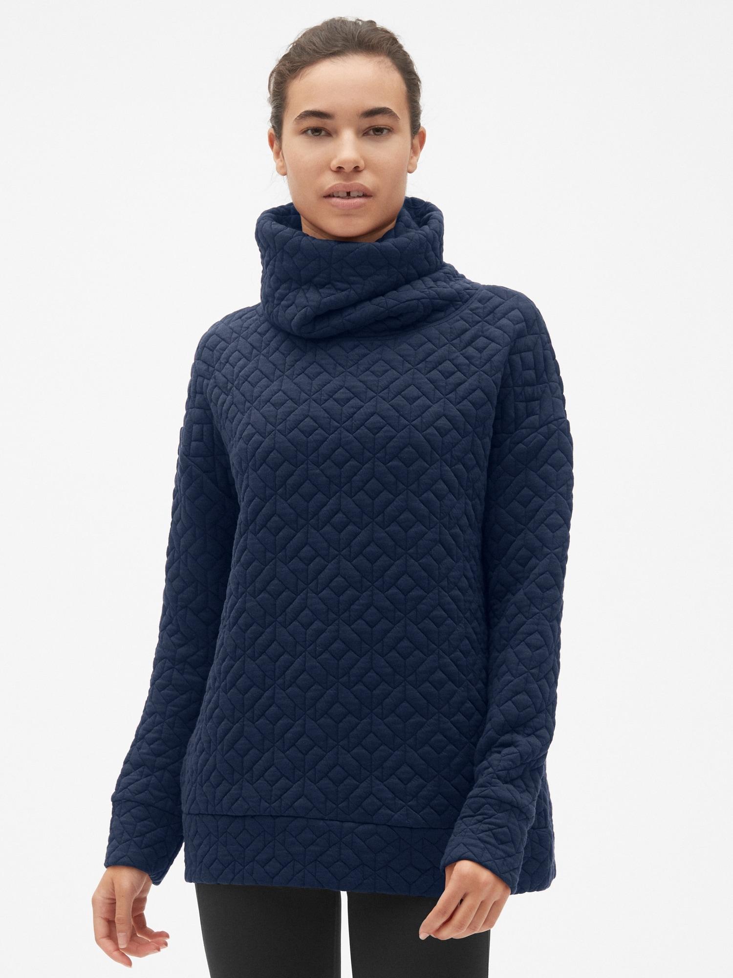 gap jacquard funnel neck pullover