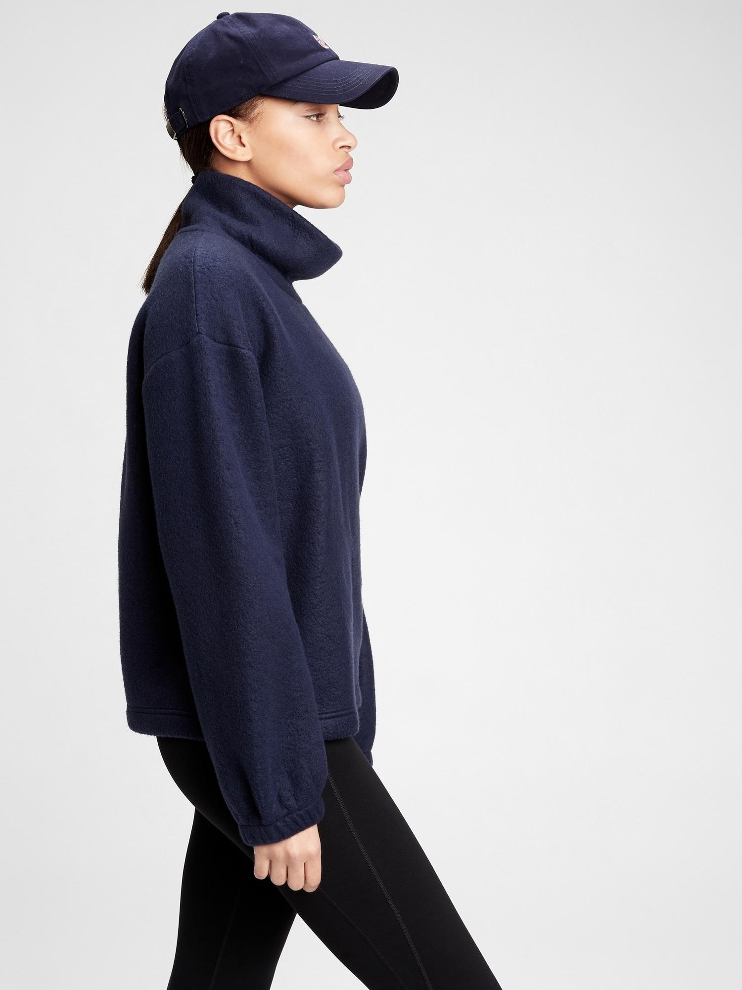 Gap fleece turtleneck sweatshirt hotsell