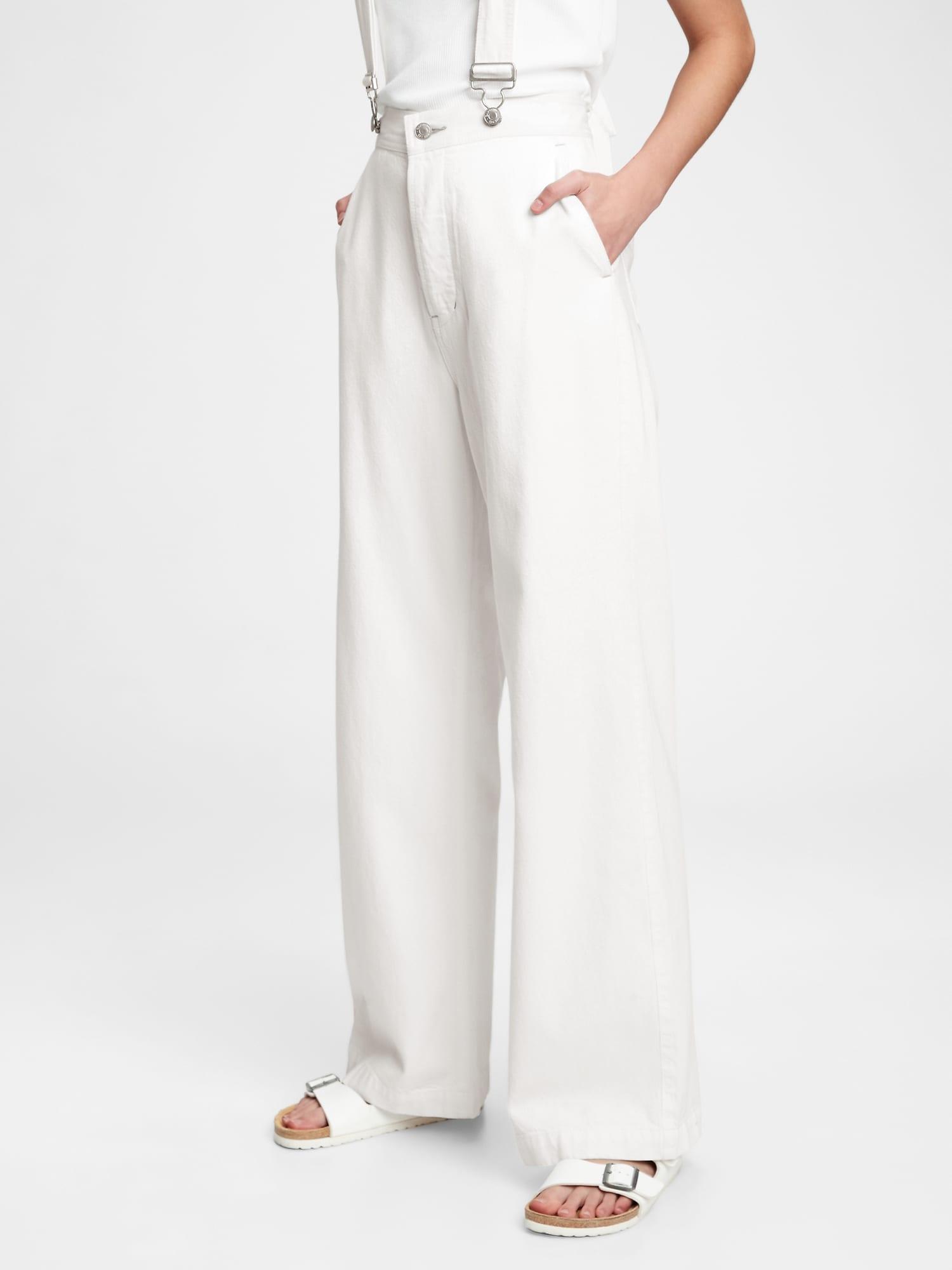 Gap Denim Wide-leg Suspender Jeans With 