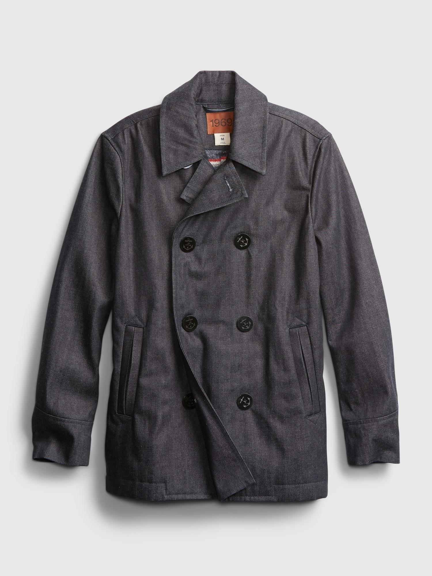 Gap 1969 Premium Denim Peacoat for Men 