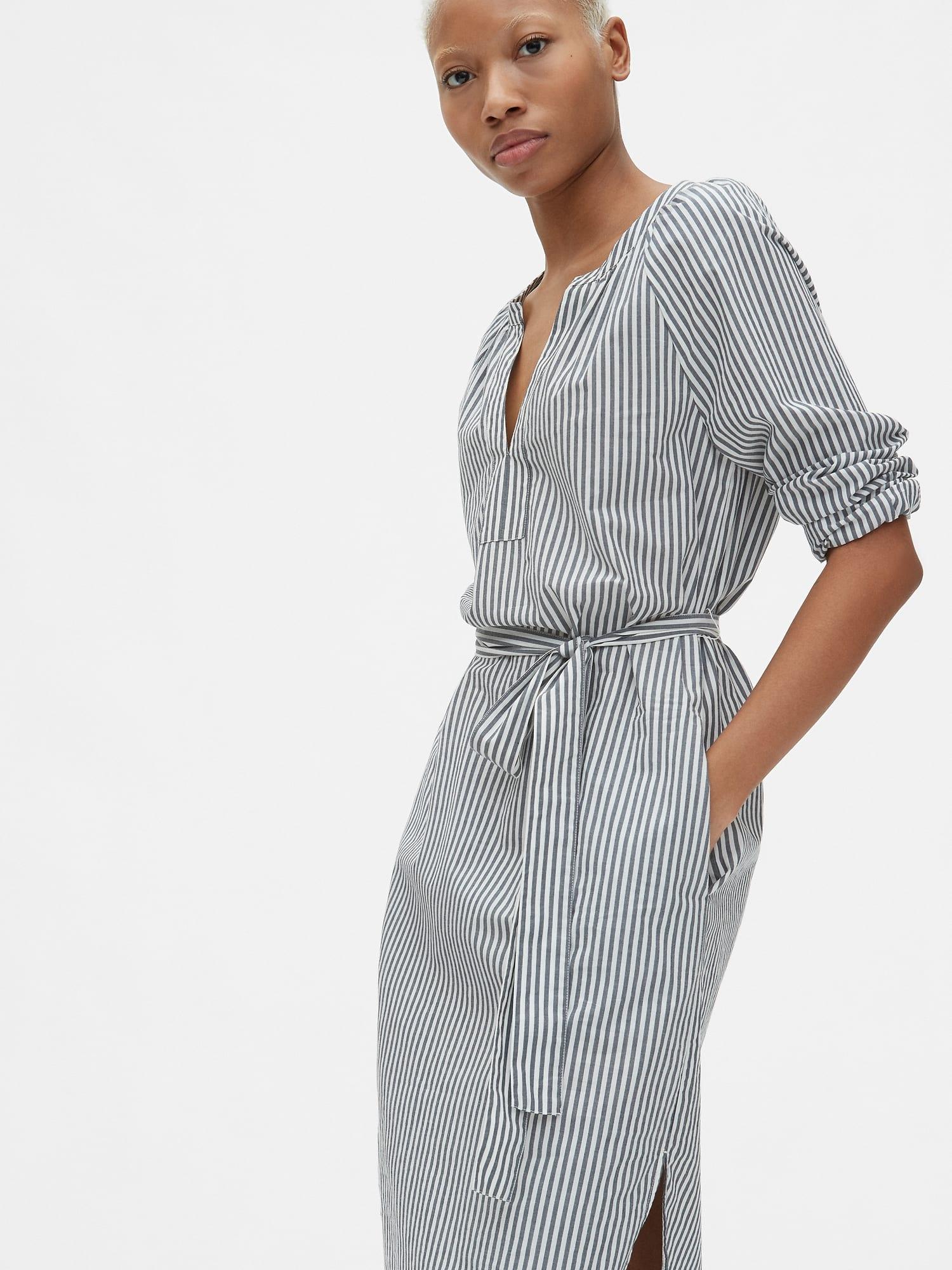 gap striped shirt dress
