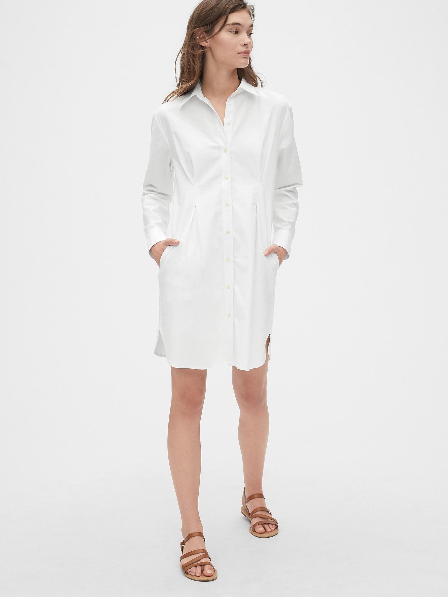 Gap Synthetic Pleated Oxford Shirtdress ...