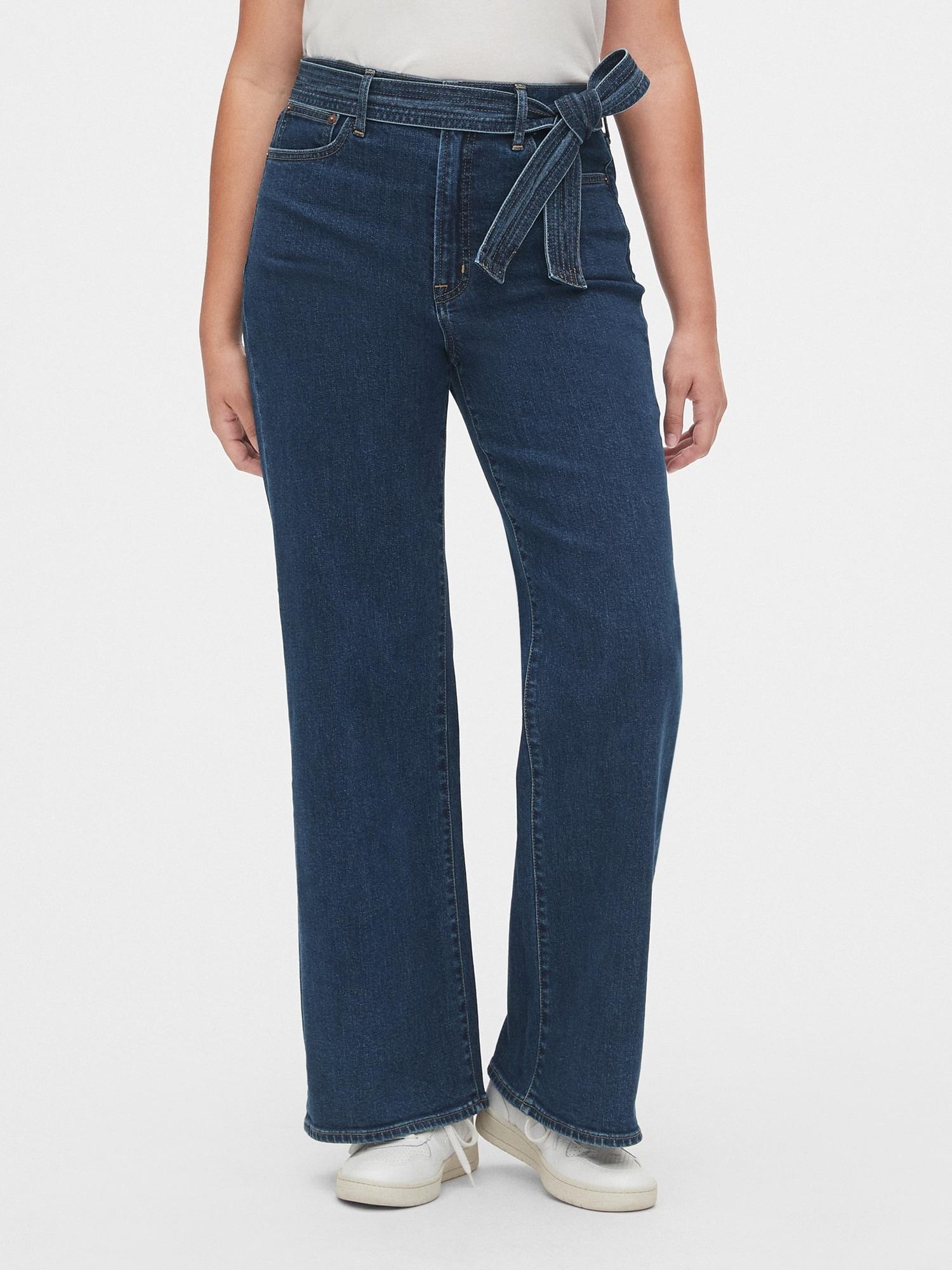 Gap High Rise Tie-belt Denim Trousers 