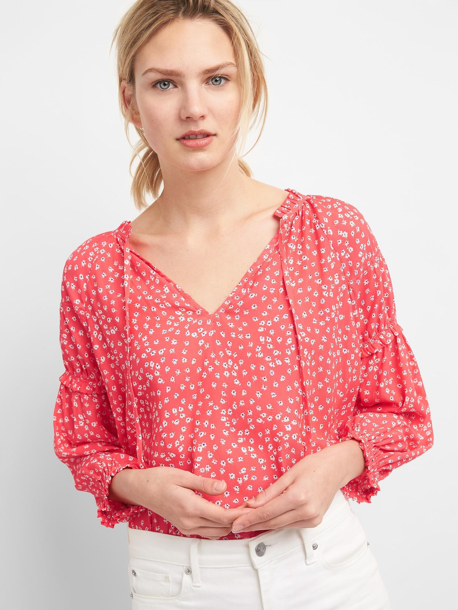 gap red blouse