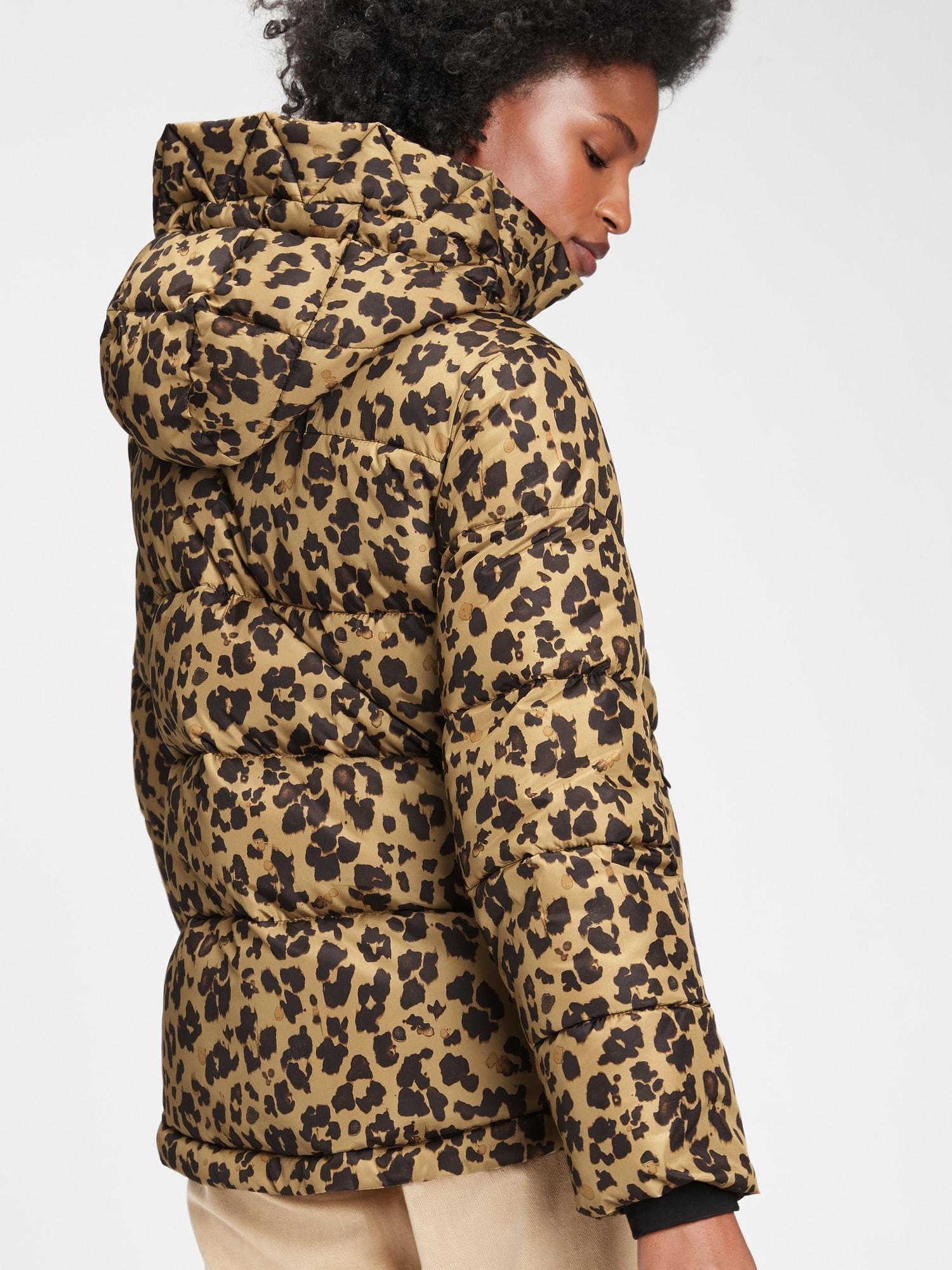 gap leopard print coat